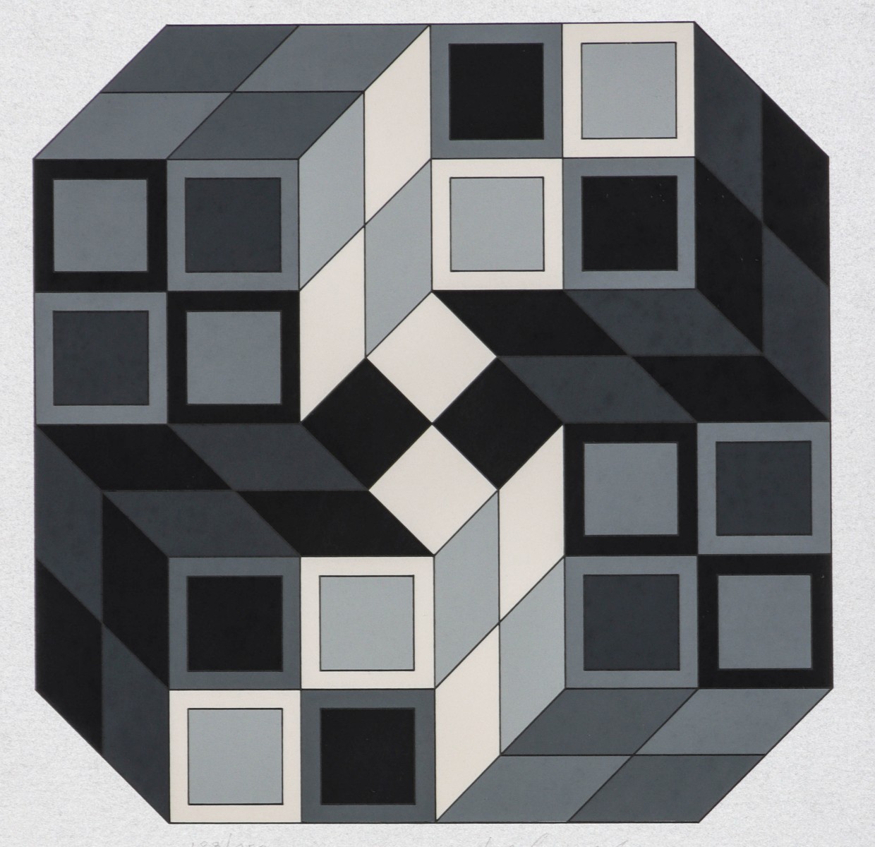 VICTOR VASARELY (1906-1997) PENCIL SIGNED SERIGRAPH