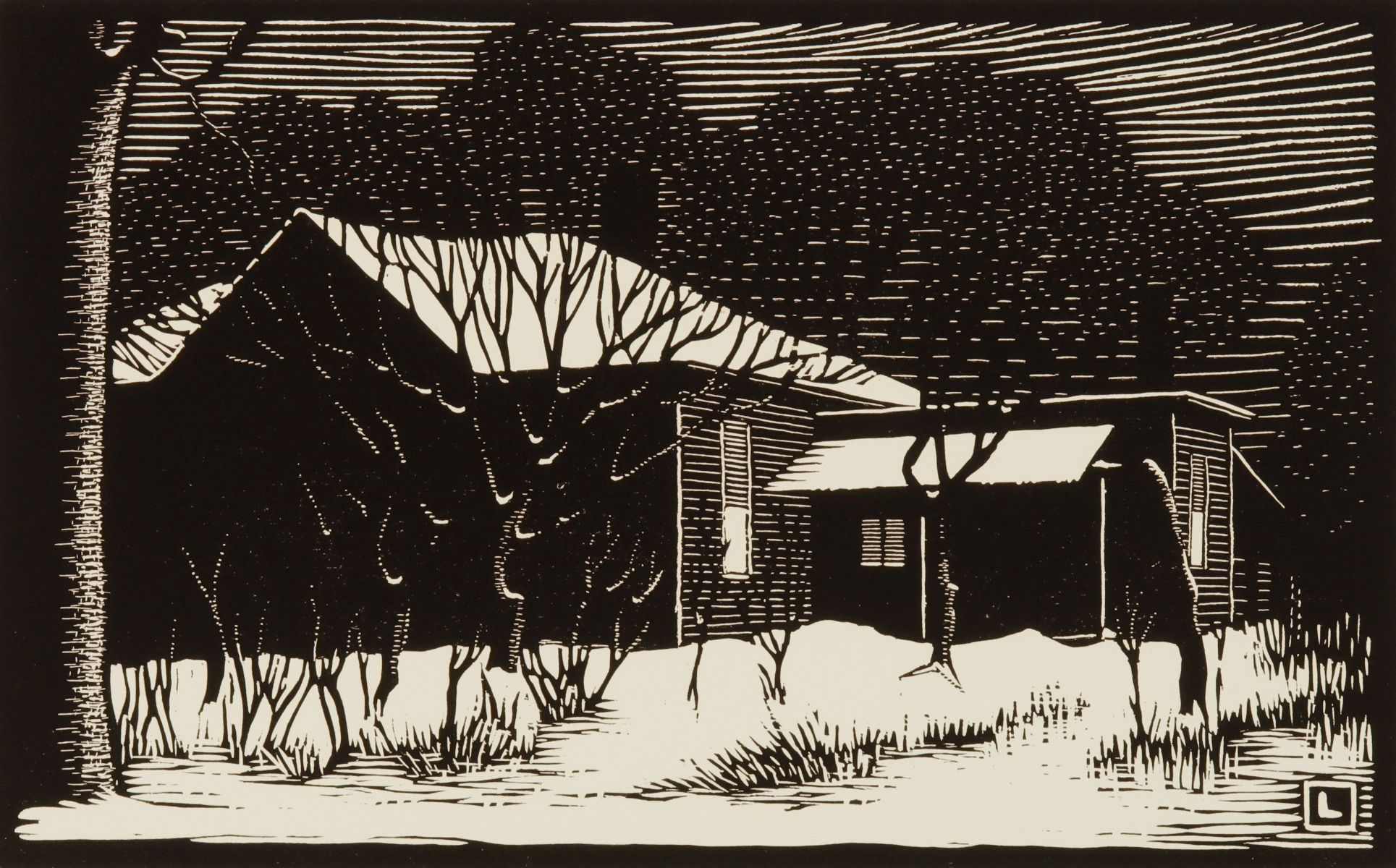 HERSCHEL LOGAN (1901-1987) PENCIL SIGNED WOODBLOCK