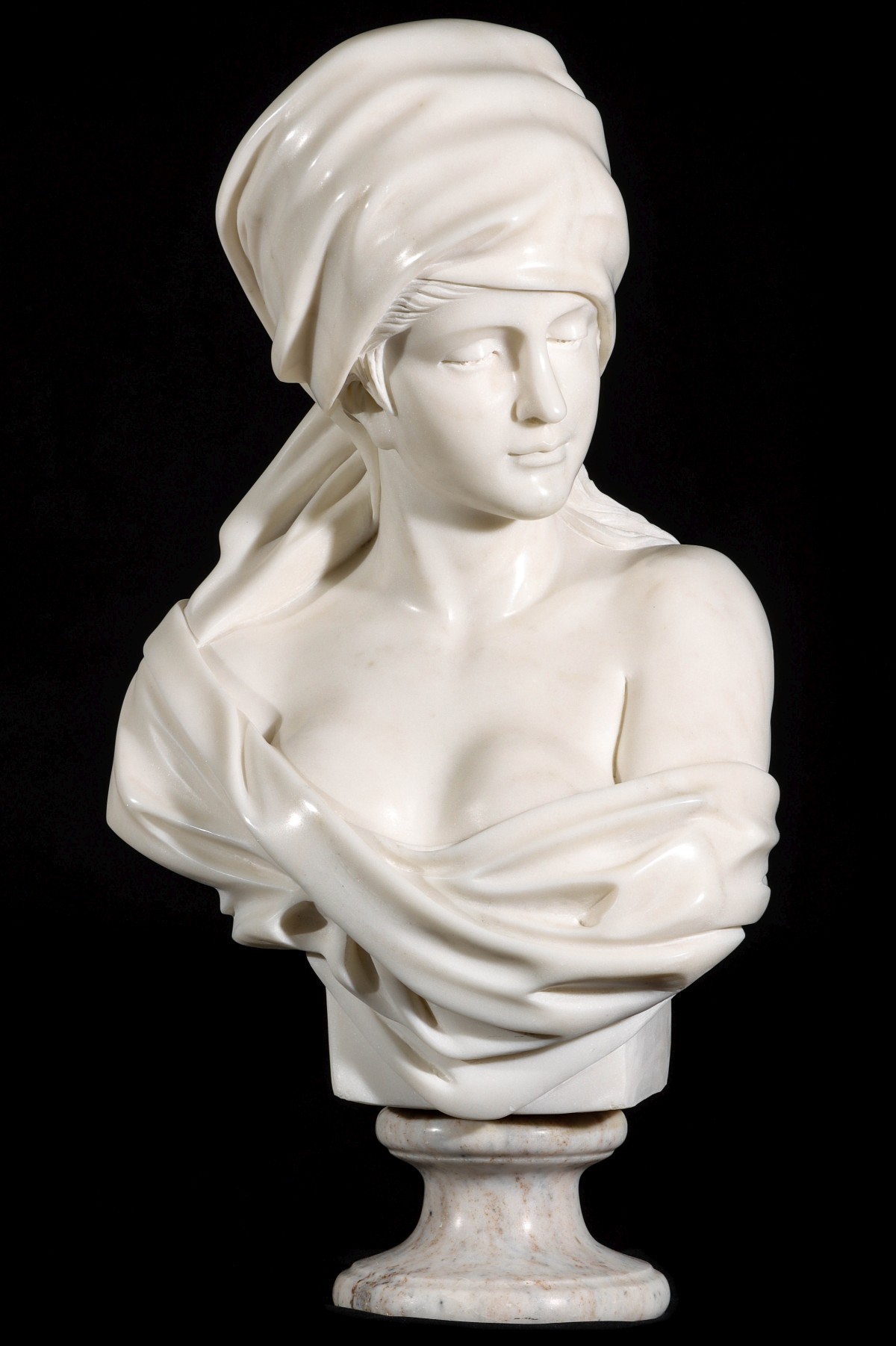 A FINE 19TH CENTURY ITALIAN SCHOOL MARBLE BUST