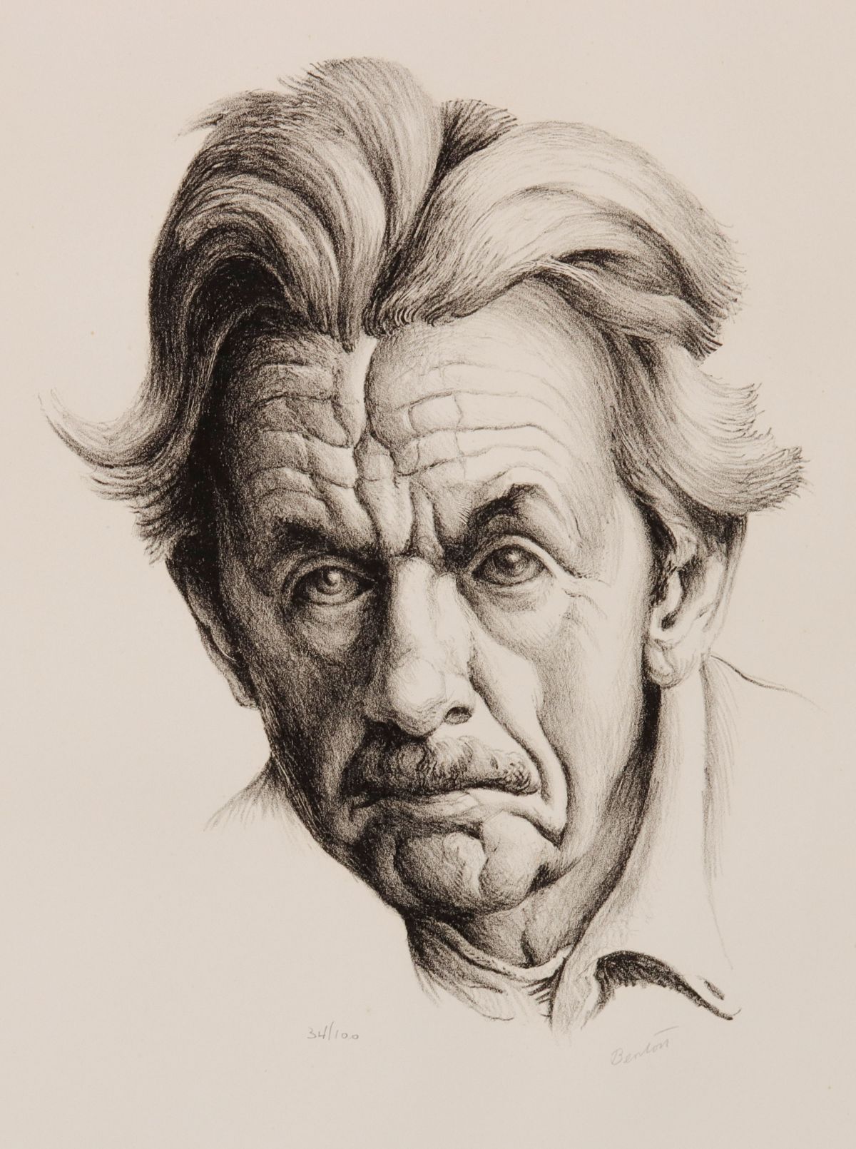 THOMAS HART BENTON (1889-1975) PENCIL SIGNED LITHO