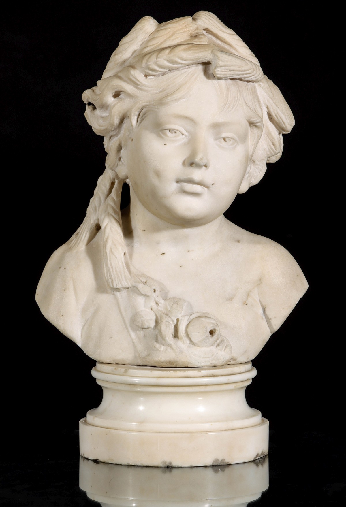 A 19TH C. ITALIAN SCHOOL BUST SIGNED MARCHETTI