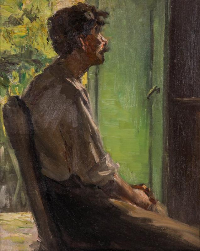 OIL ON CANVAS PORTRAIT OF A MAN