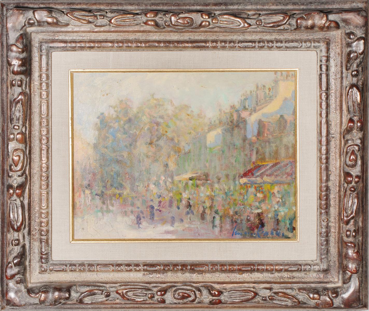 A GOOD 20TH C. EUROPEAN IMPRESSIONIST STREET SCENE OIL