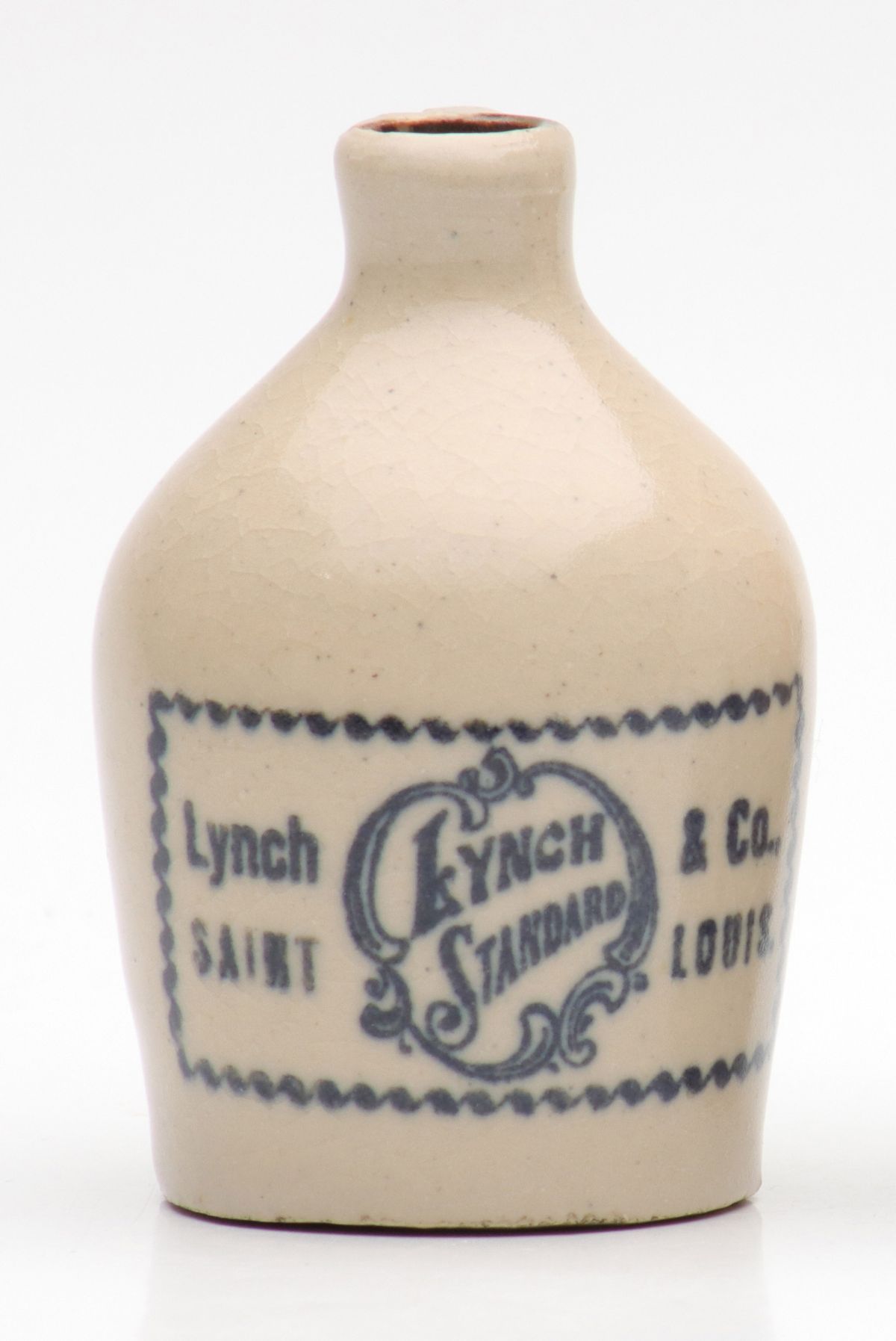 LYNCH STANDARD ST. LOUIS WHISKEY STONEWARE MINI JUG