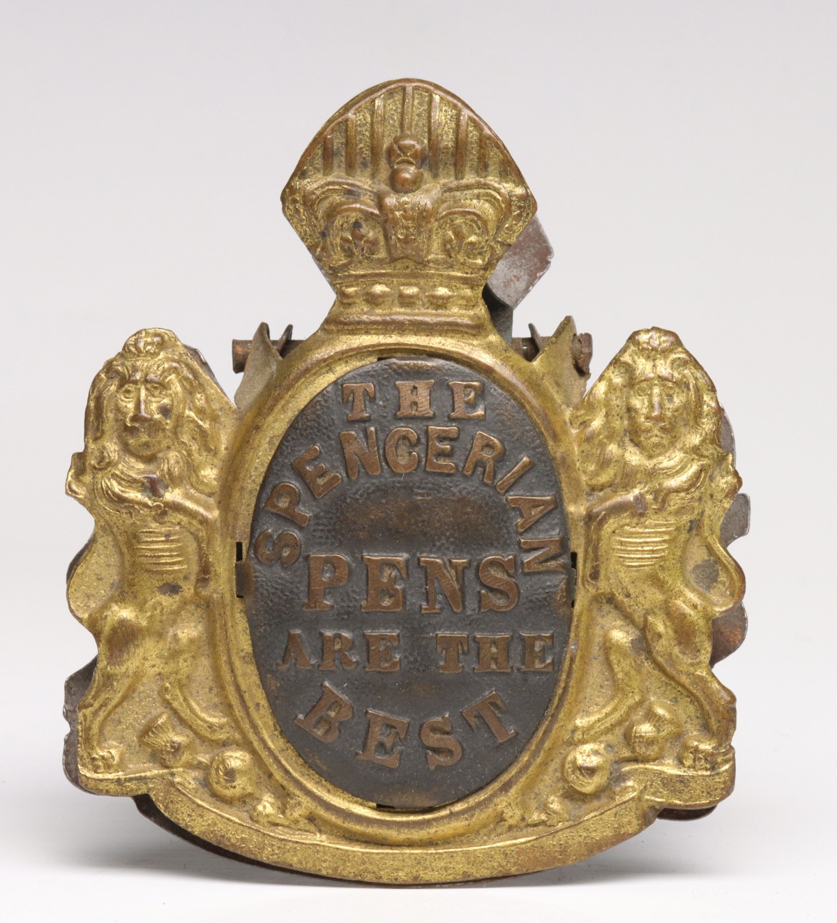 A BRASS LETTER CLIP ADVERTISING SPENCERIAN PENS C. 1910