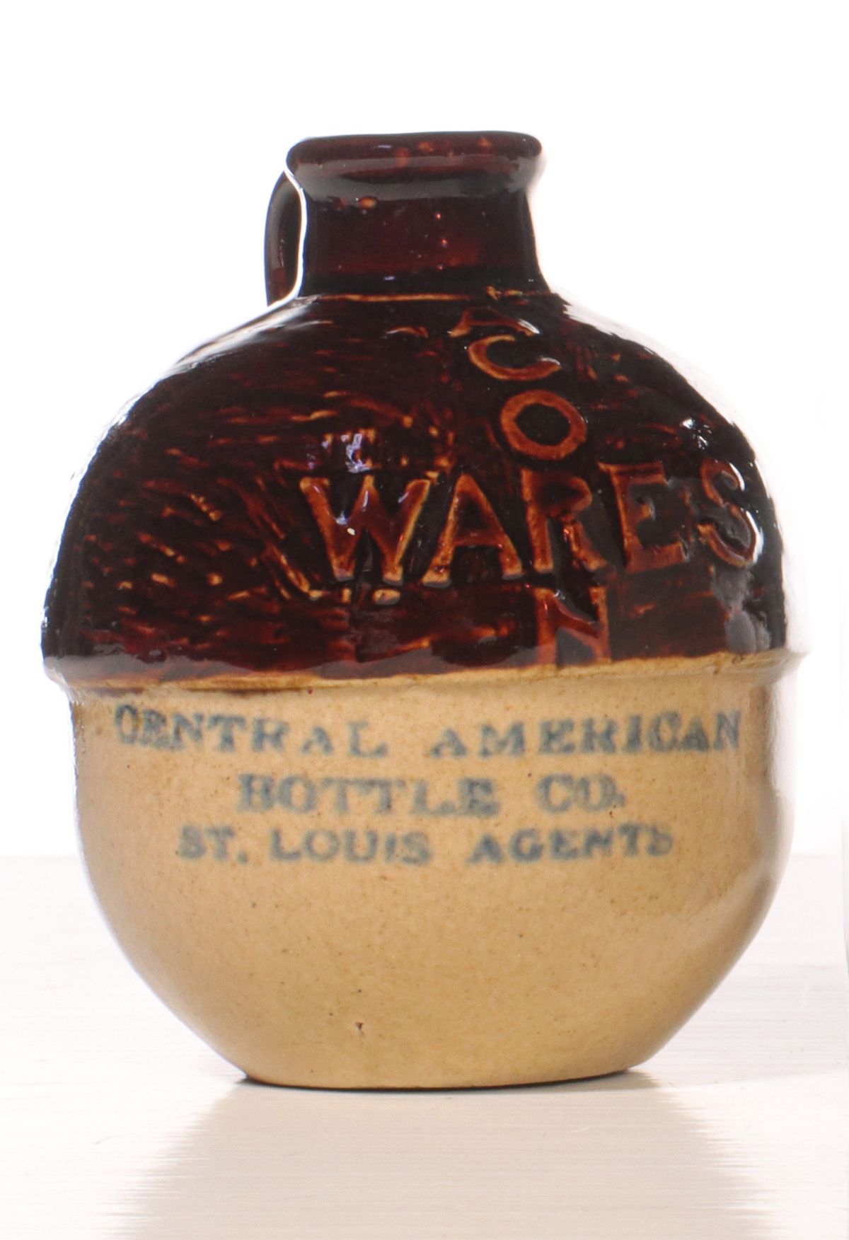 A CENTRAL AMERICAN BOTTLE CO ST. LOUIS ACORN WARE JUG