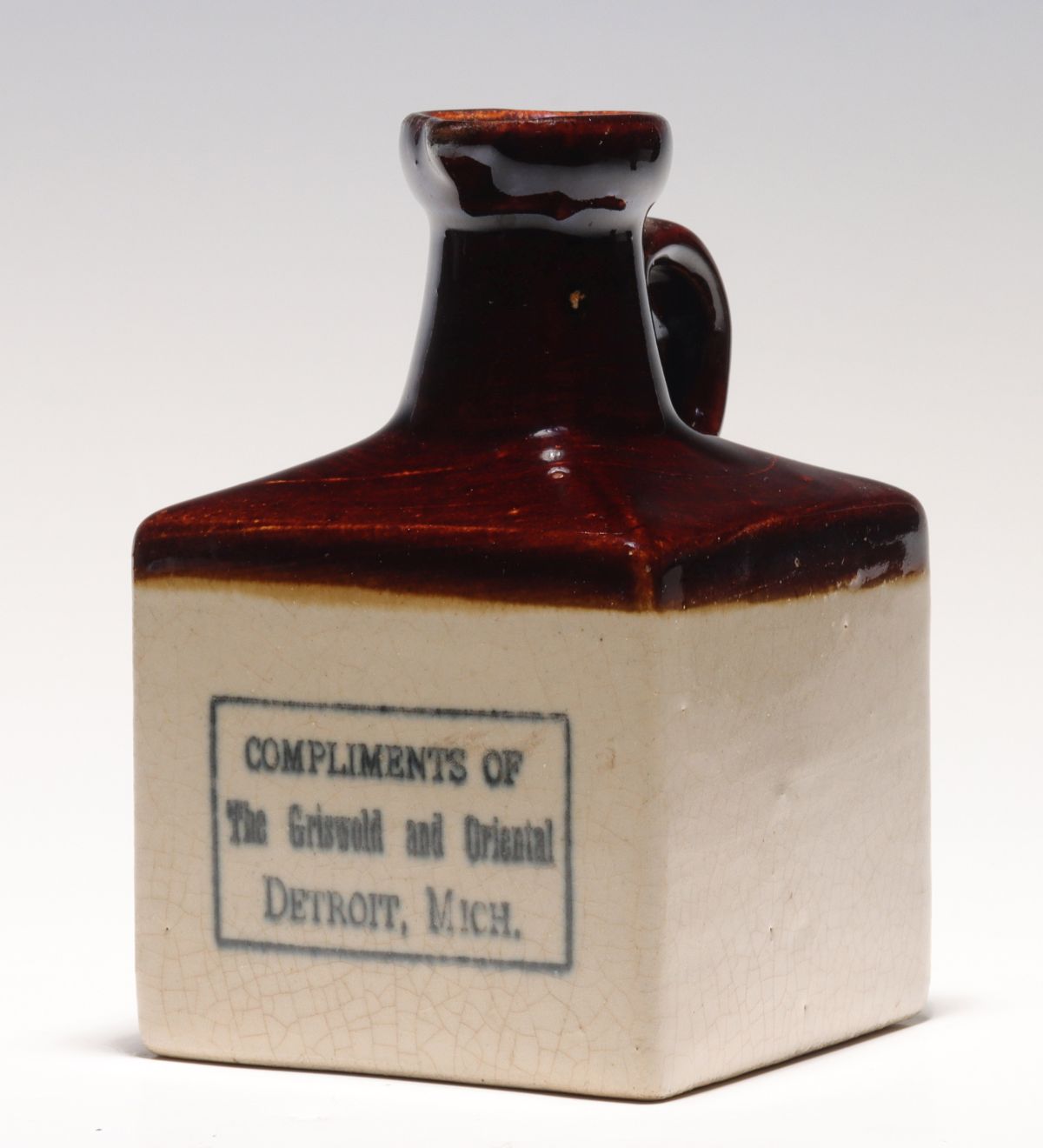 GRISWOLD AND ORIENTAL DETROIT ADVERTISING MINI JUG