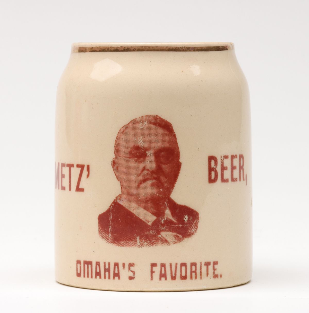 METZ BEER OMAHA PRE-PROHIBITION STRIKER MUG