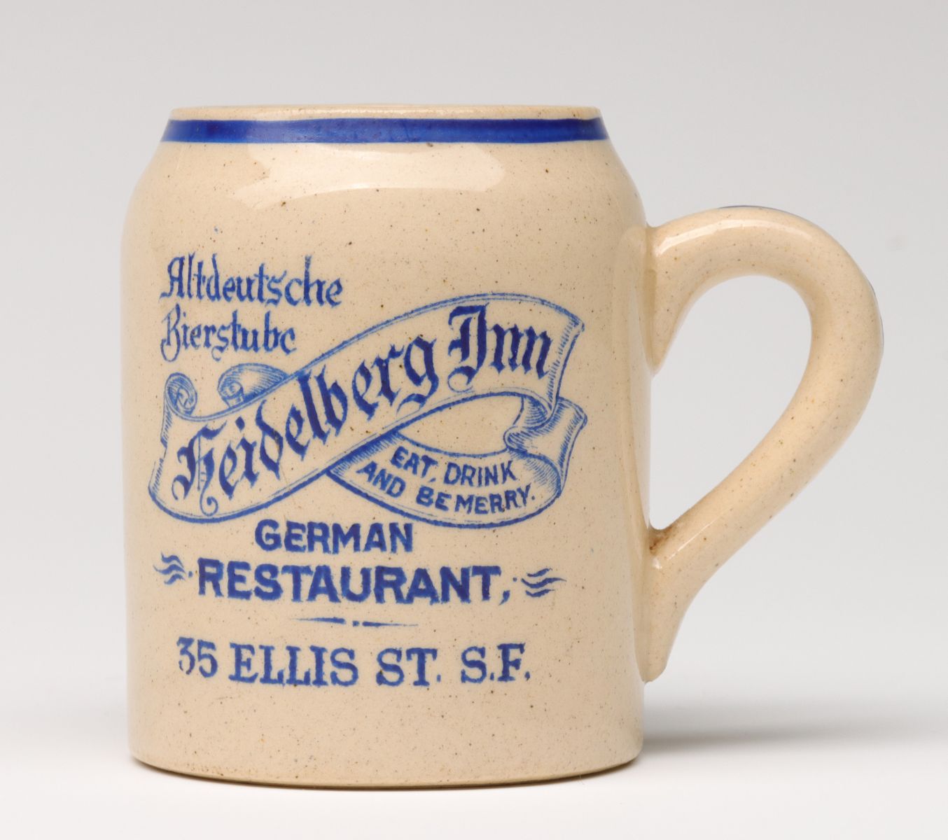 HEIDELBERG INN RESTAURANT SAN FRANCISCO STRIKER MUG