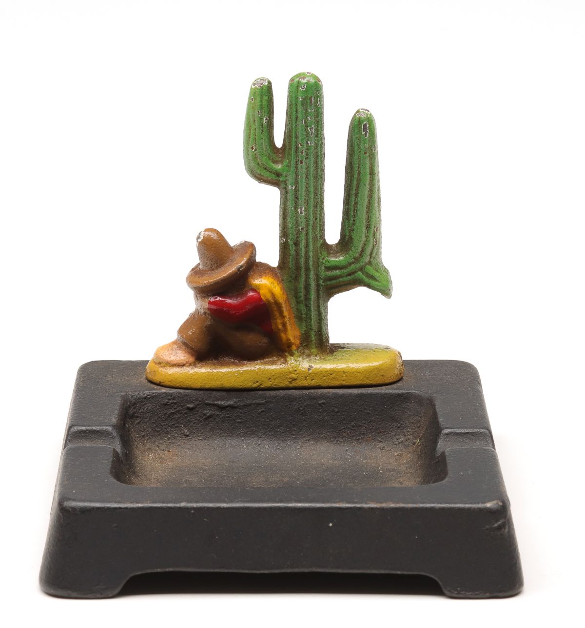 A VINTAGE CACTI SIESTA IRON BOTTLE OPENER ASH RECEIVER