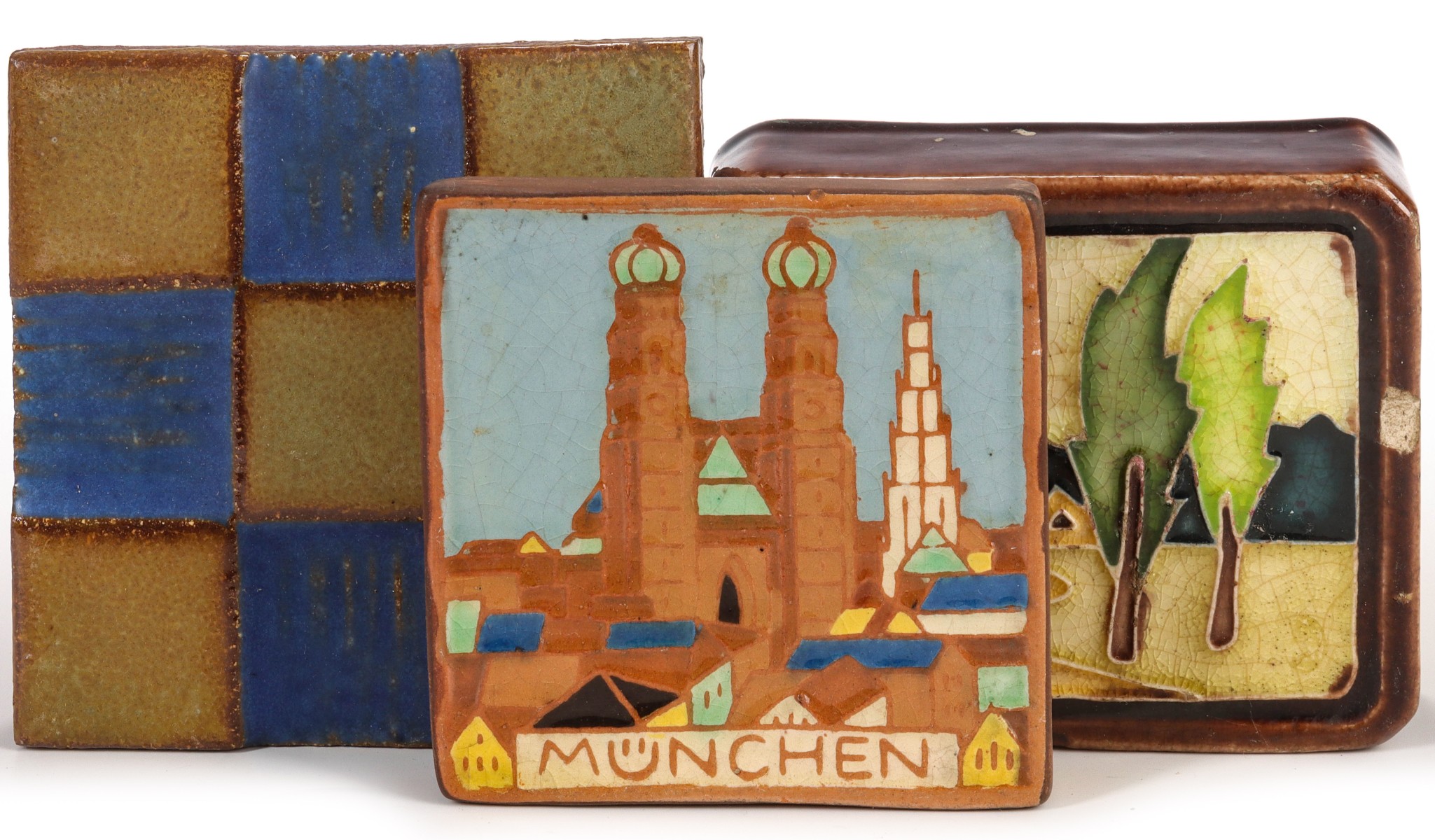 THREE EARLY 20TH CENTURY ART POTTERY TILES