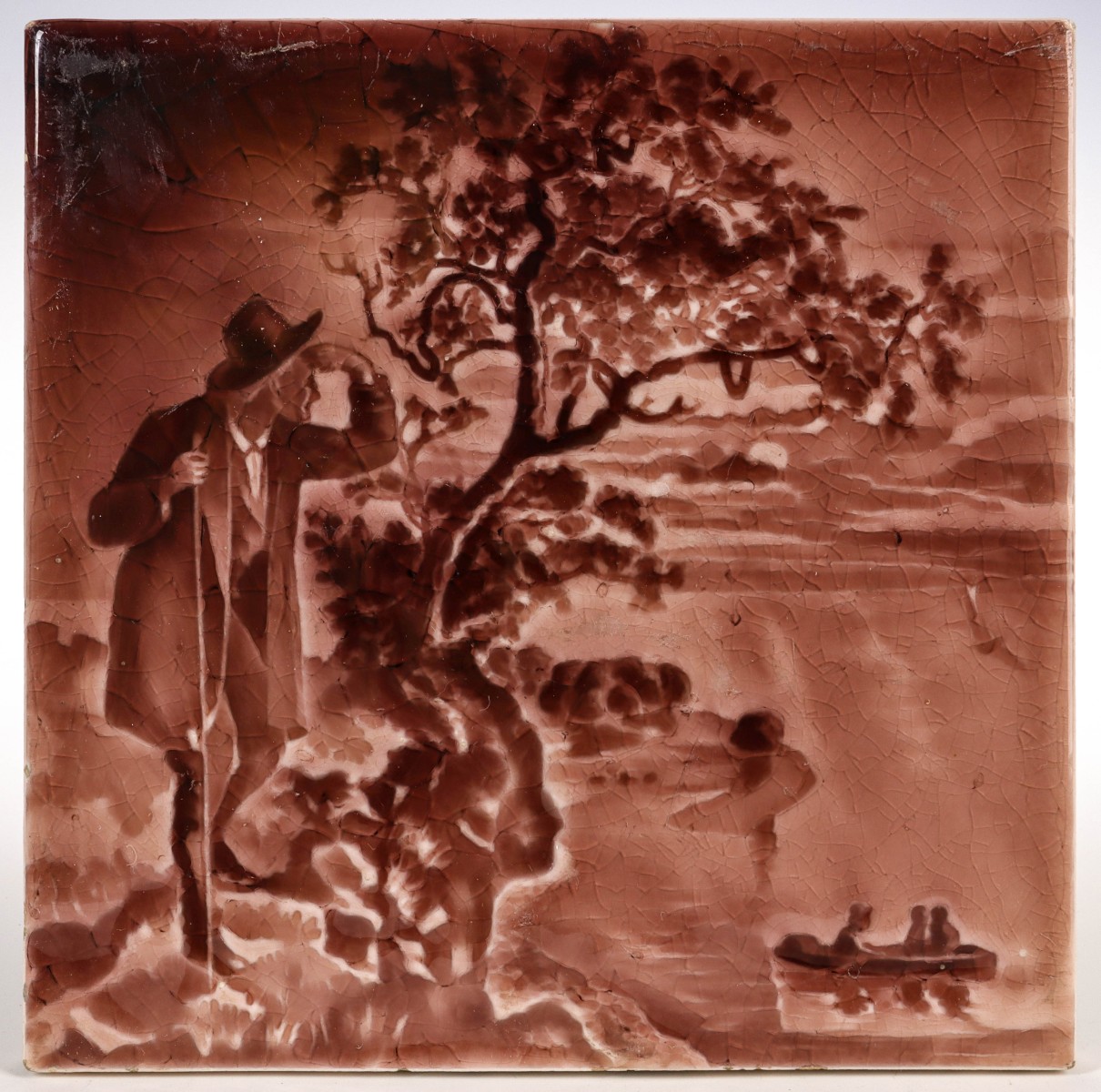 A VICTORIAN ART POTTERY TILE