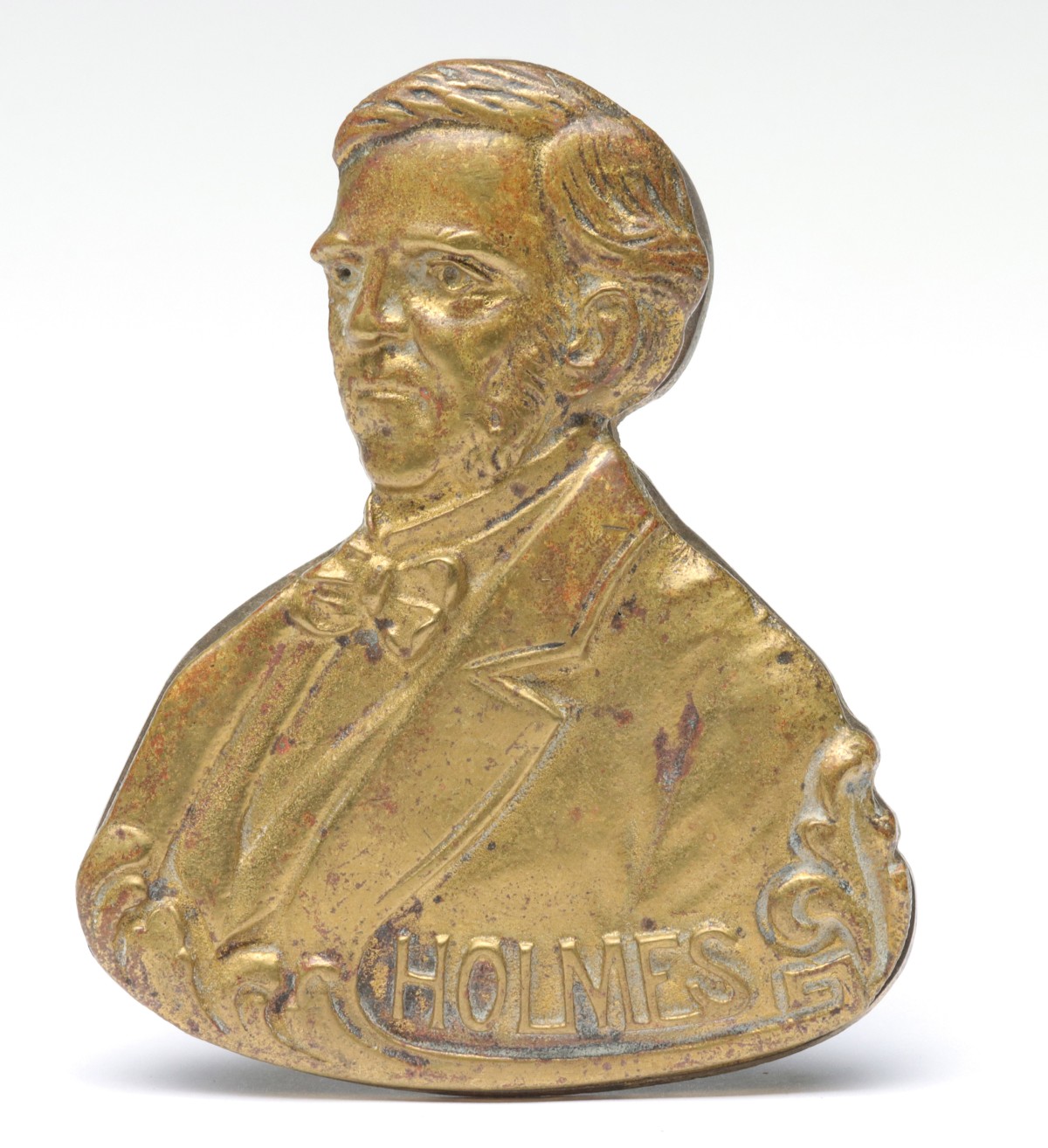 OLIVER WENDELL HOLMES FIGURAL BRASS LETTER CLIP