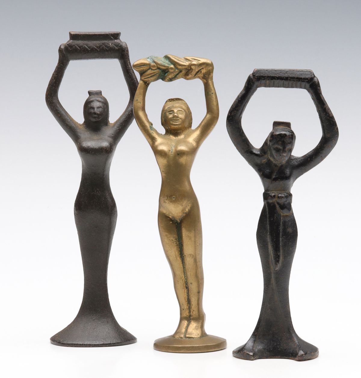 STANDING NUDE VINTAGE FIGURAL IRON BOTTLE OPENERS