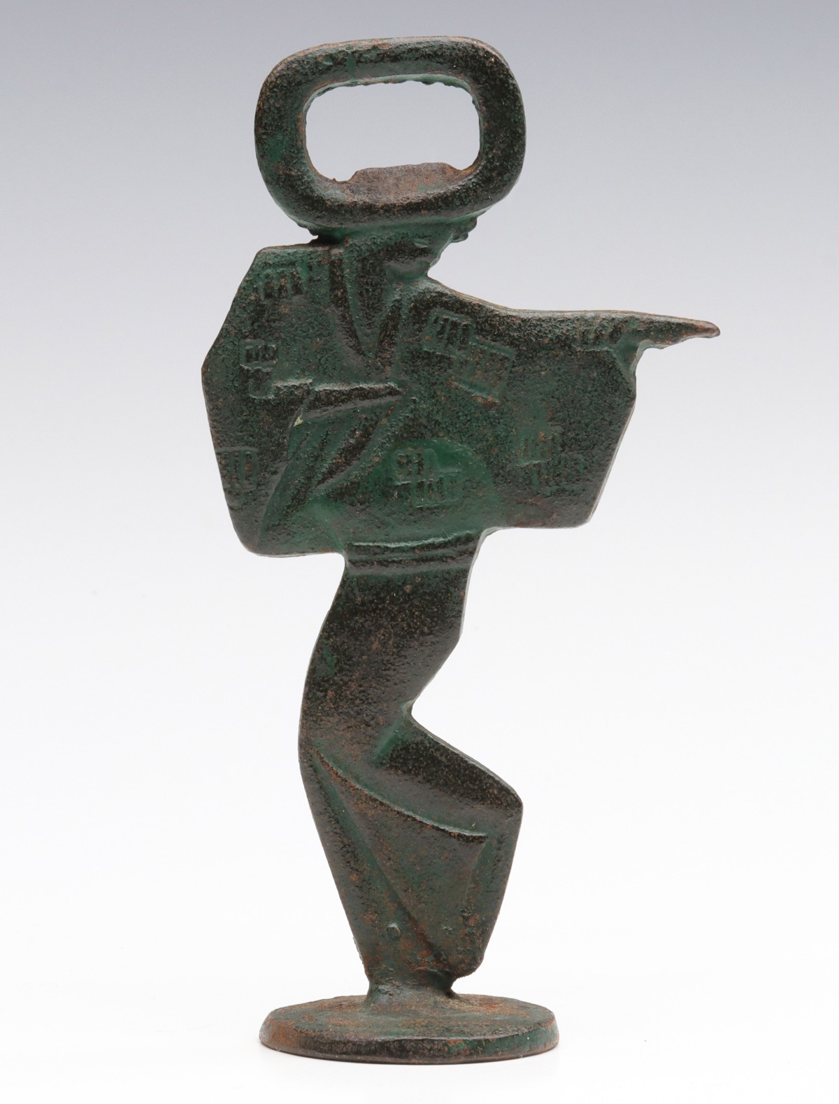 VINTAGE DANCING GEISHA FIGURAL IRON BOTTLE OPENER