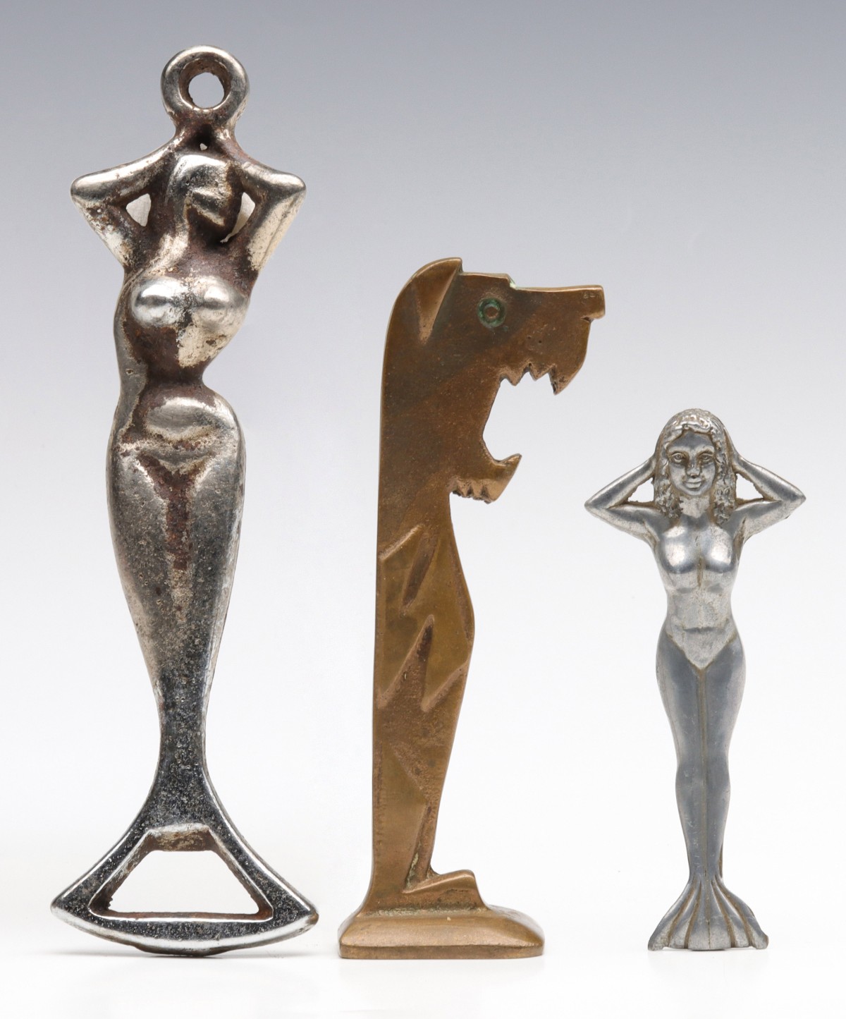 ART DECO DOG AND OTHER FIGURAL BOTTLE OPENERS