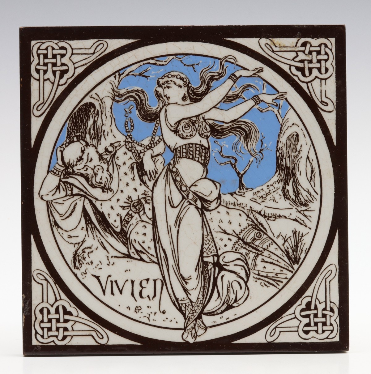 JOHN MOYR TRANSFER WARE TILE SIGNED MINTON'S