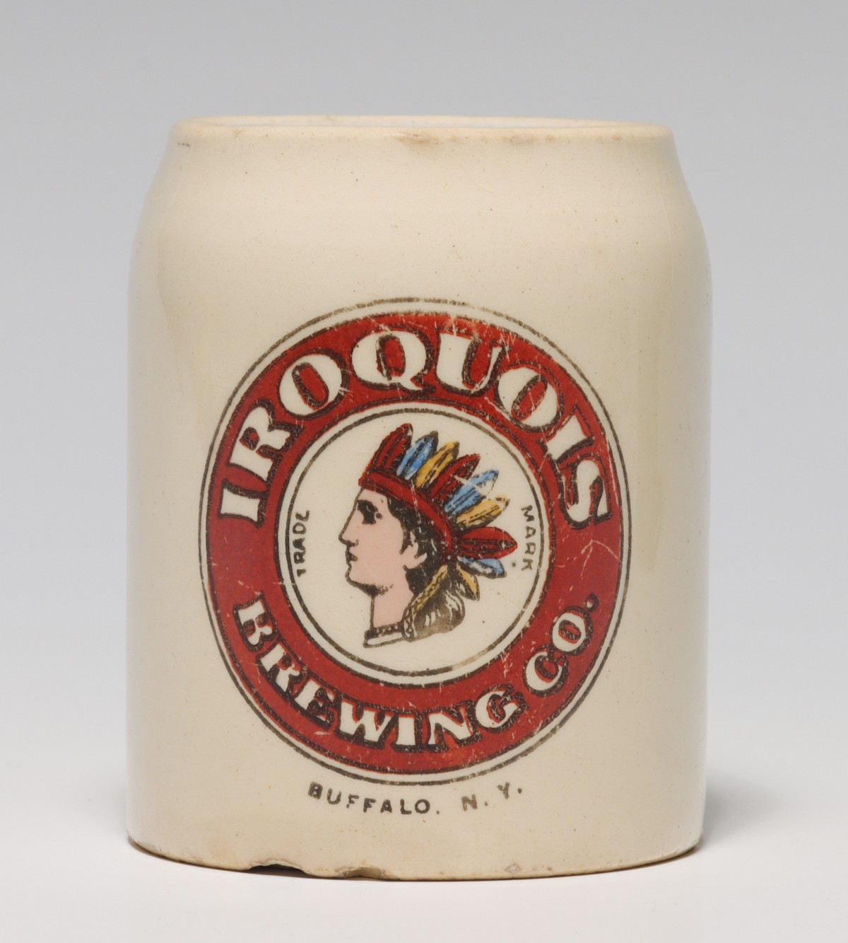 AN IROQUOIS BREWING CO PRE-PROHIBITION STRIKER MUG