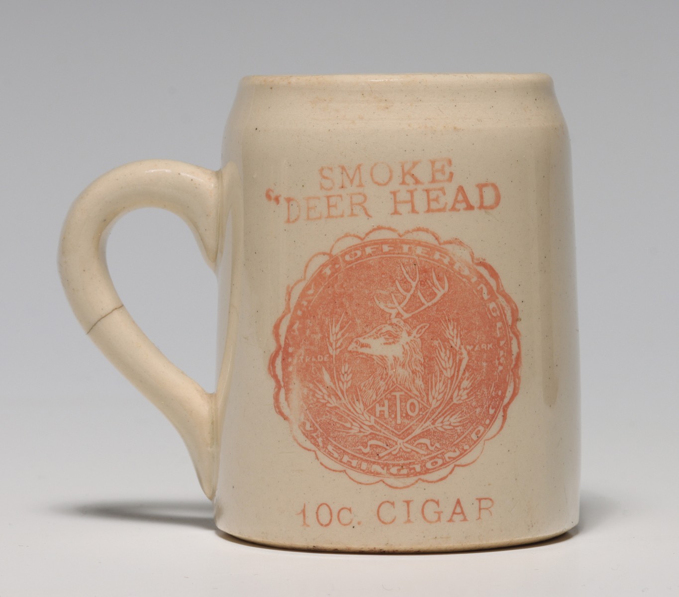 DEER HEAD 10c CIGAR ADVERTISING STRIKER MUG C 1900