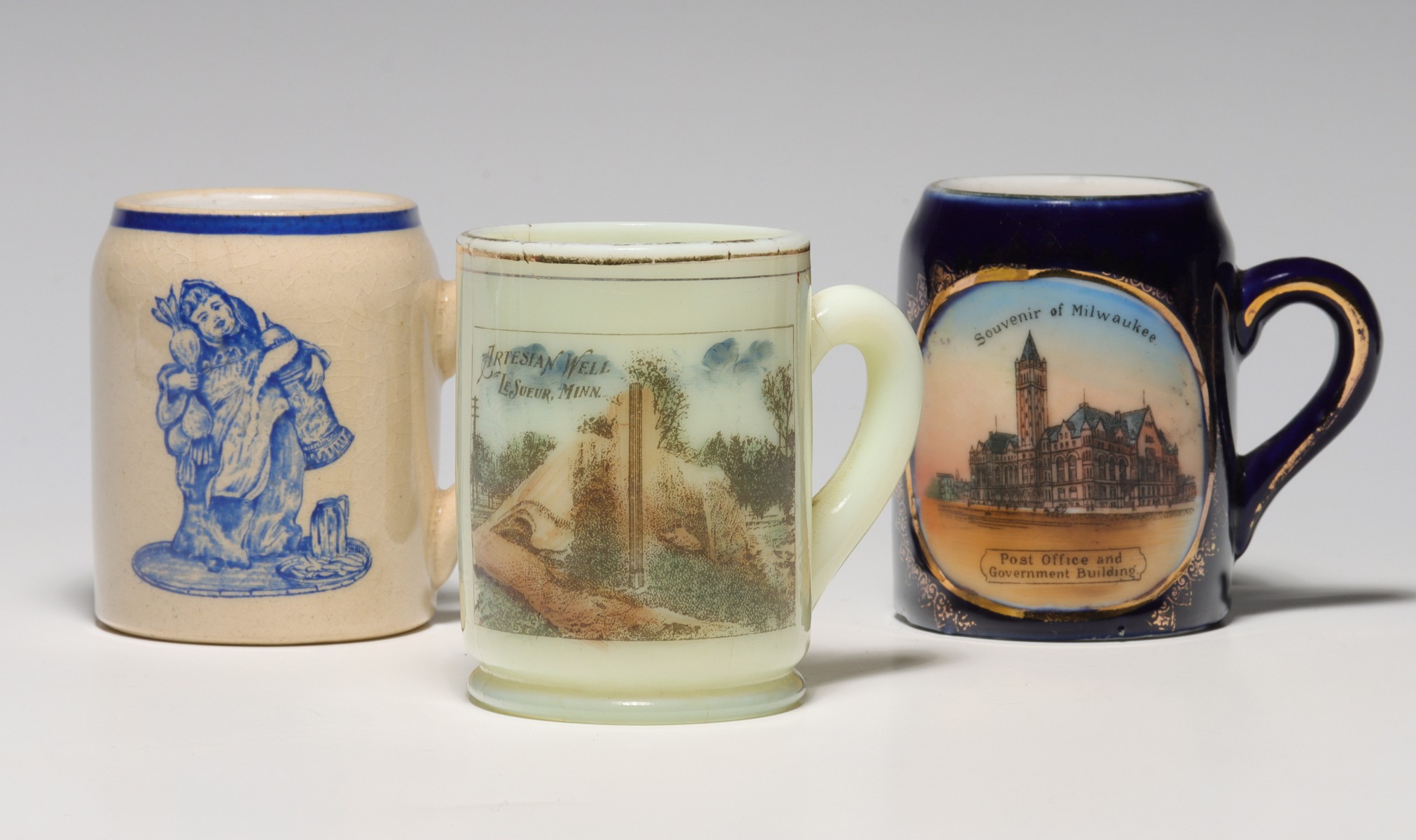 THREE CIRCA 1900 STRIKER MUGS