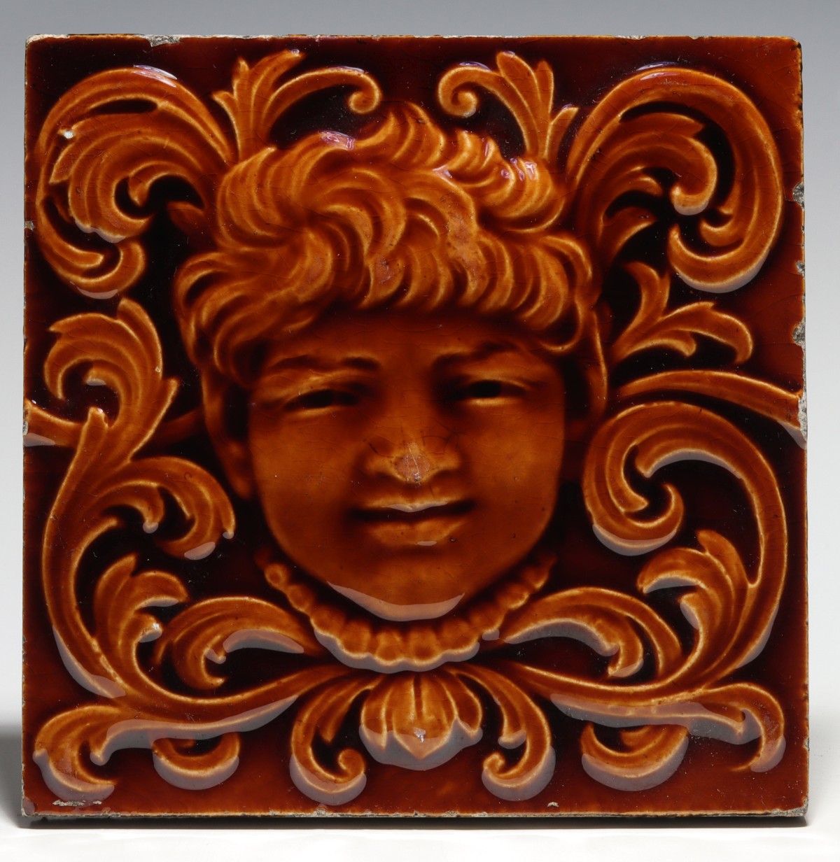 VICTORIAN HIGH GLAZE POTTERY TILE