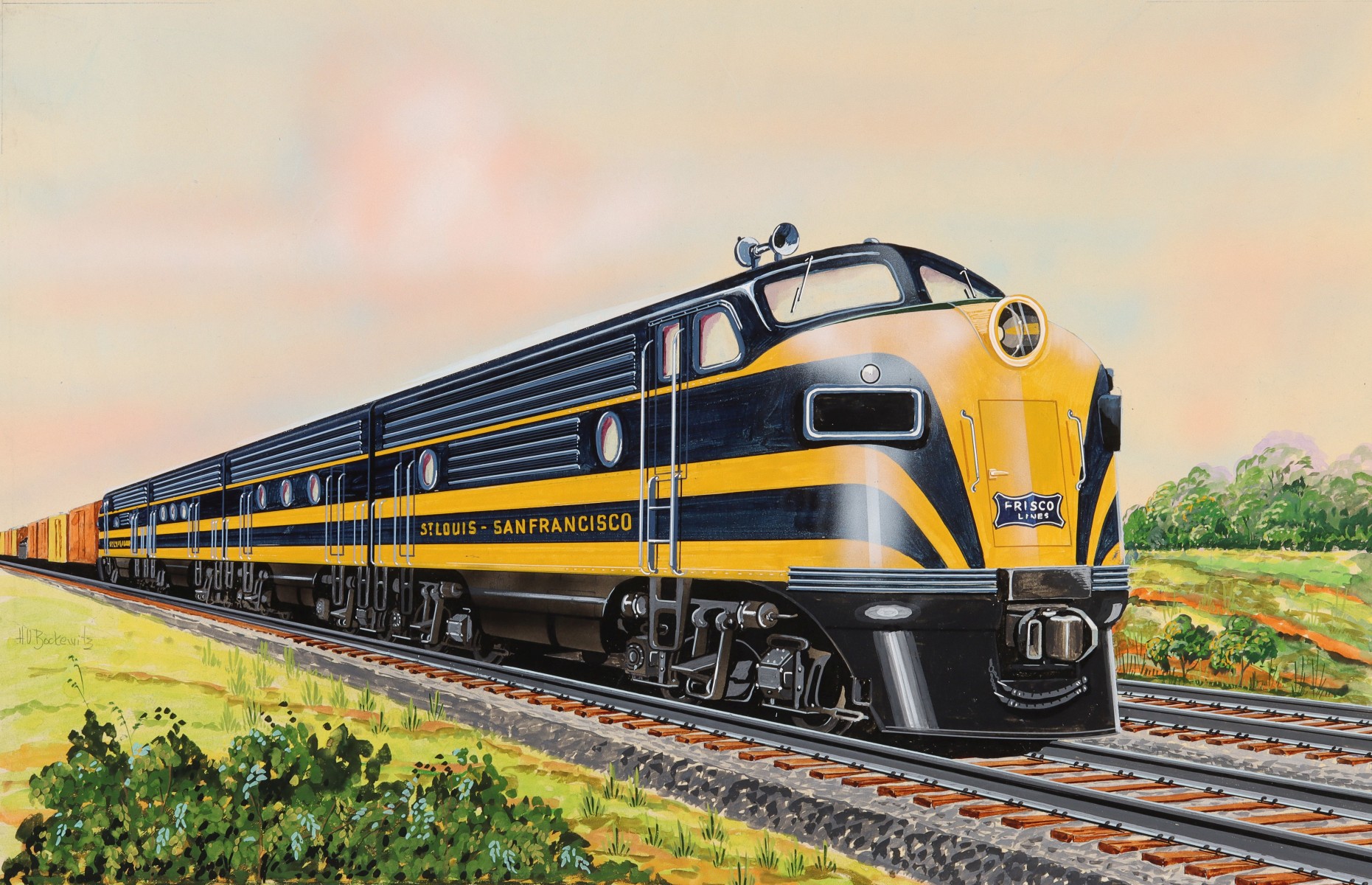 A FRISCO EMD LOCOMOTIVE COLOR SCHEME PROPOSAL PAINTING