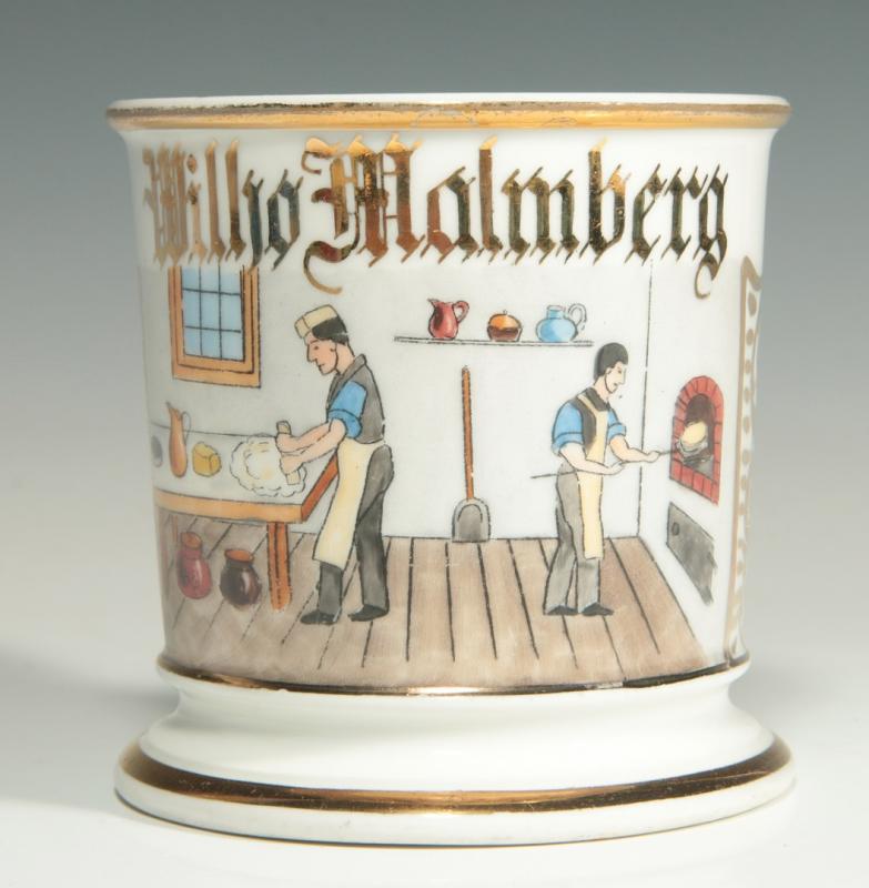 A LIMOGES 'BAKER' OCCUPATIONAL SHAVING MUG 