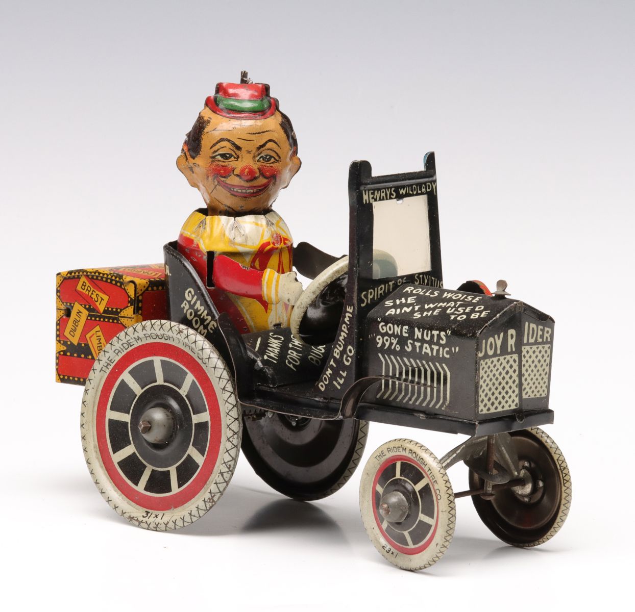 A LOUIS MARX JOY RIDER TIN LITHO WIND-UP CRAZY CAR