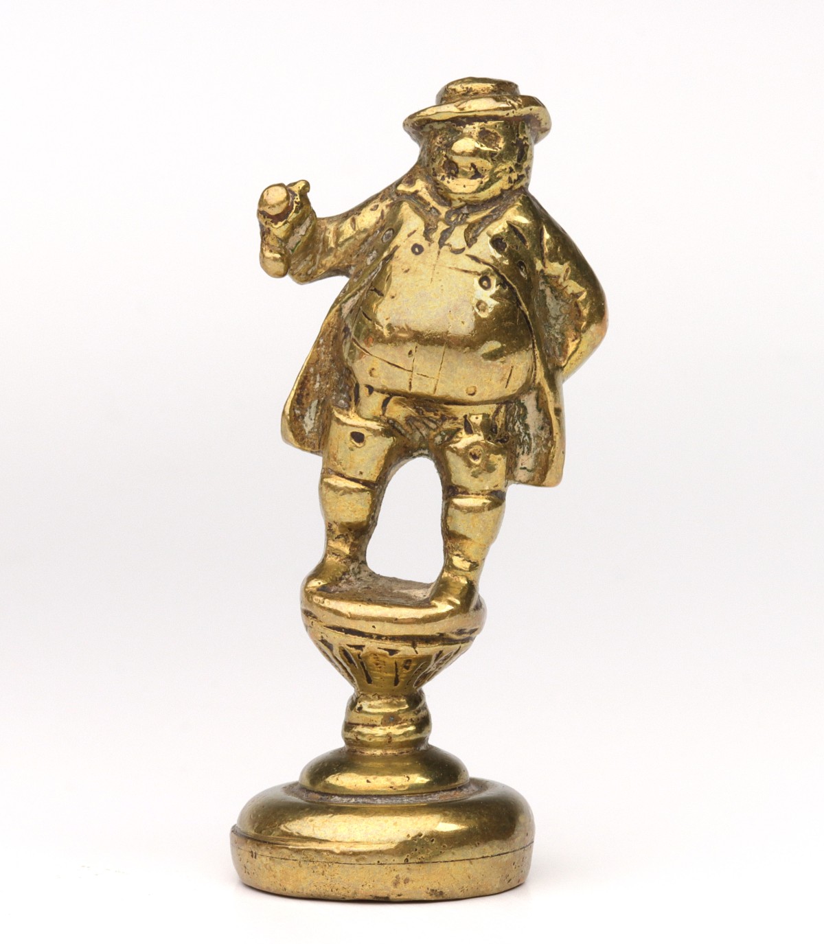 A TOBY PHILPOTTS FIGURAL BRASS ANTIQUE WAX SEAL