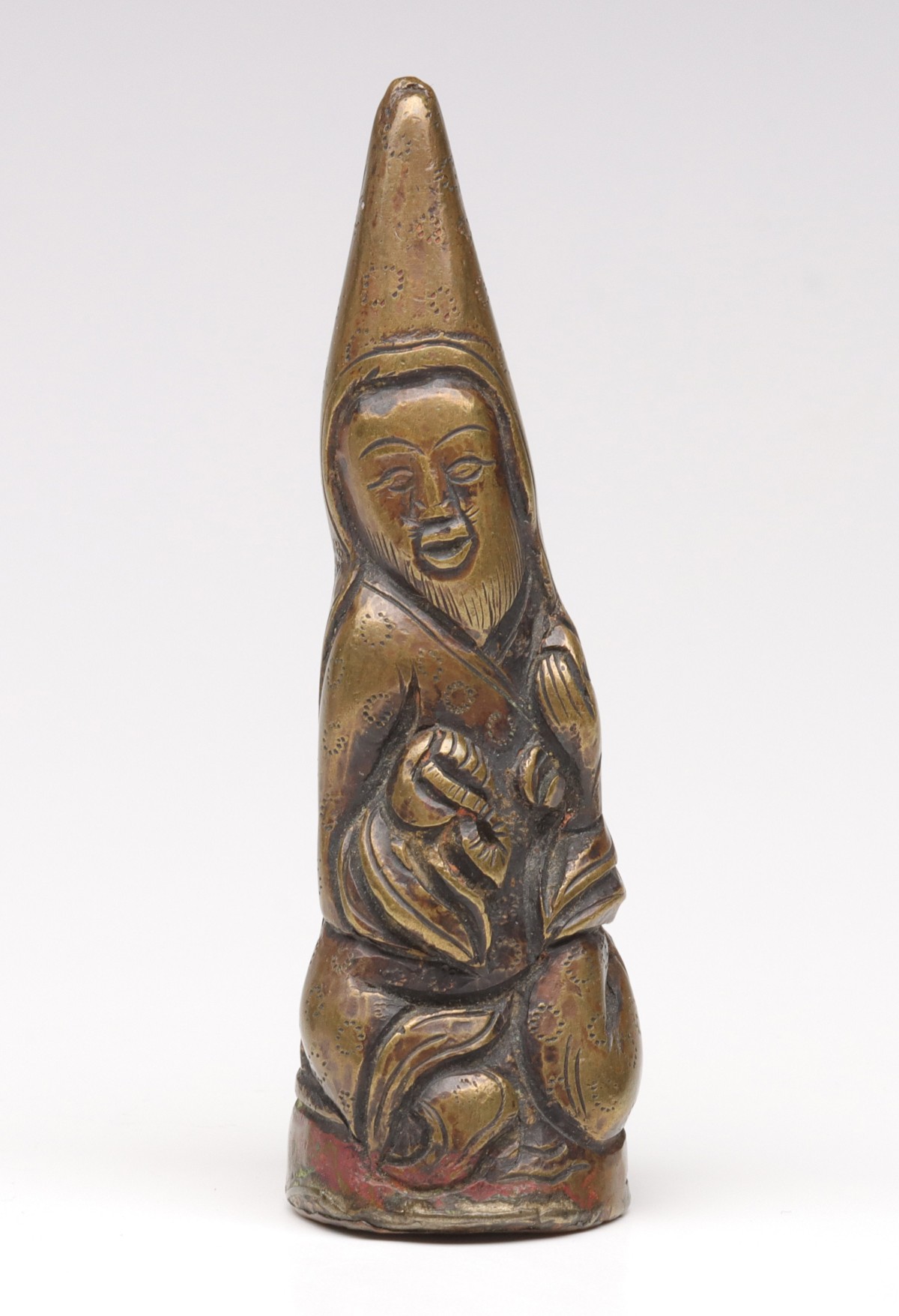 AN ANTIQUE PHRA NGAN FIGURAL BRONZE WAX SEAL