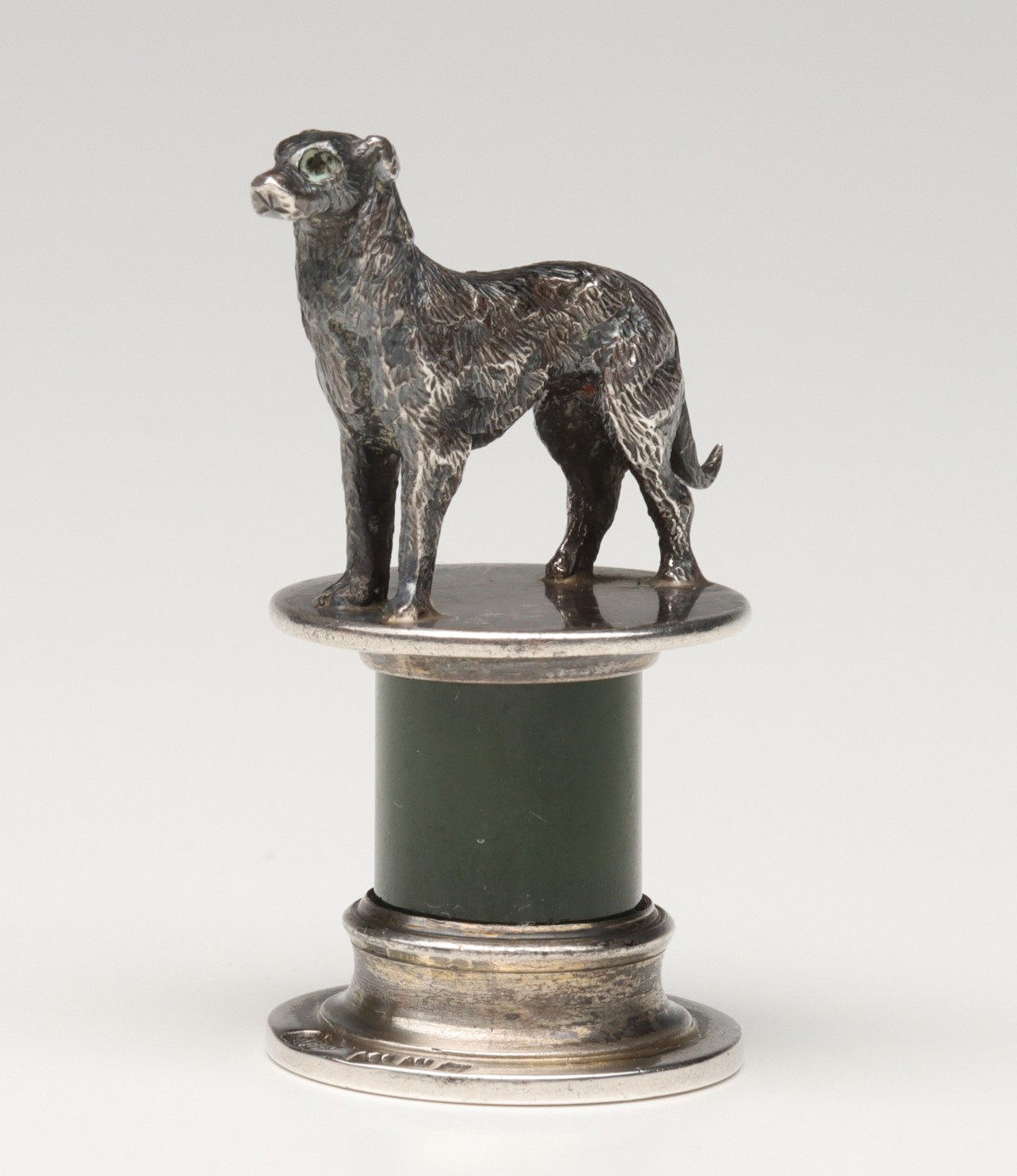 A 1928 LONDON STERLING FIGURAL WHIPPET WAX SEAL