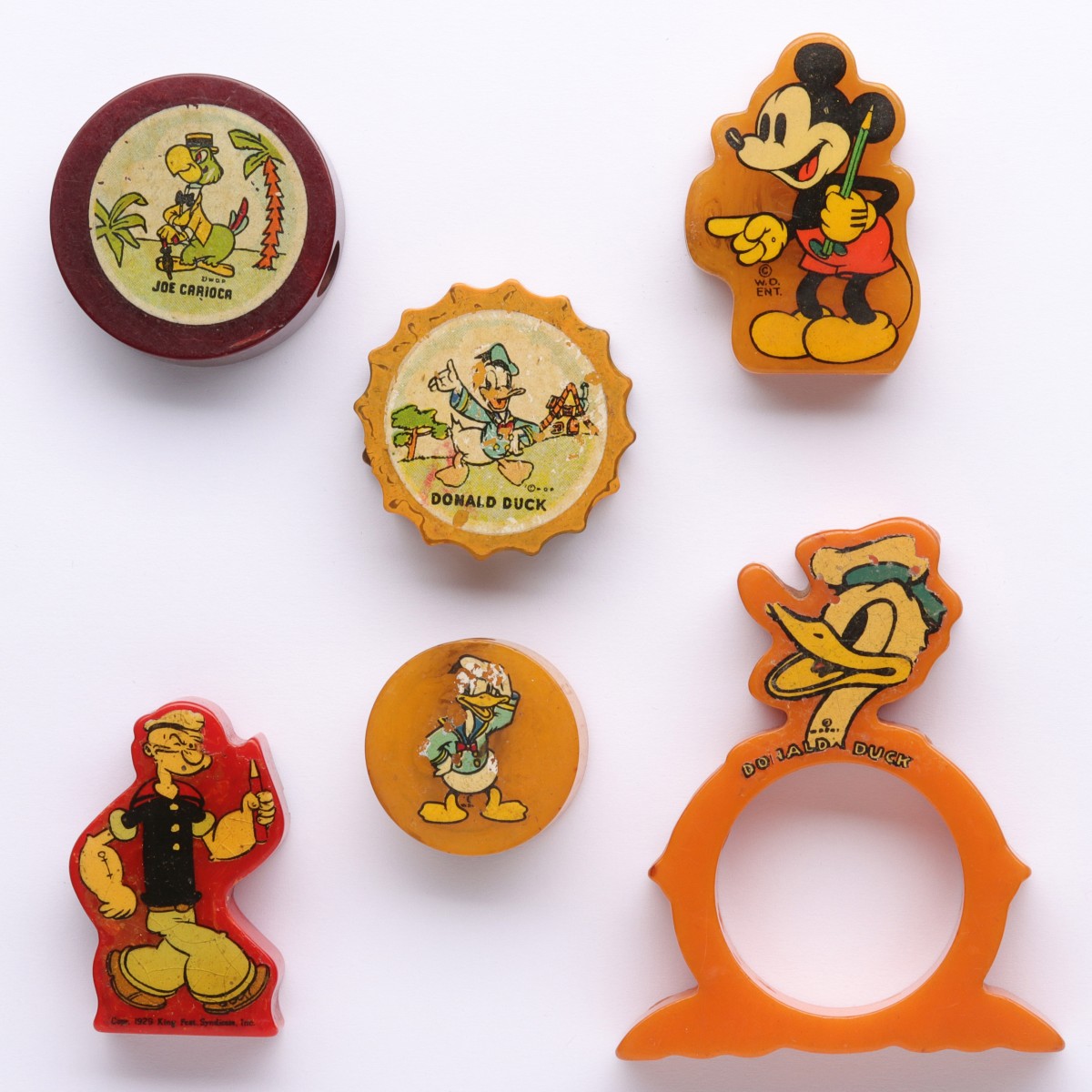 DISNEY AND POPEYE CATLIN SHARPENERS AND NAPKIN RI