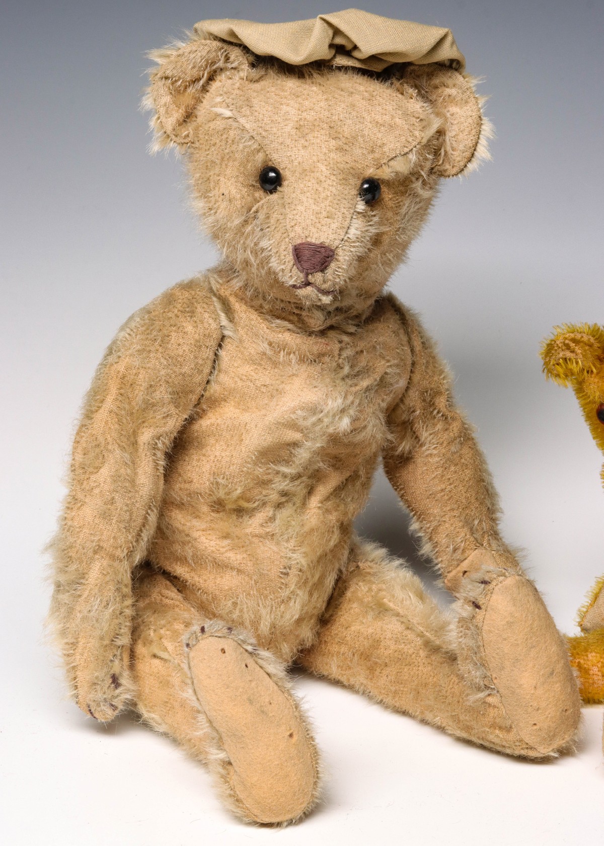 FIVE EXCELSIOR-FILLED ANTIQUE TEDDY BEARS