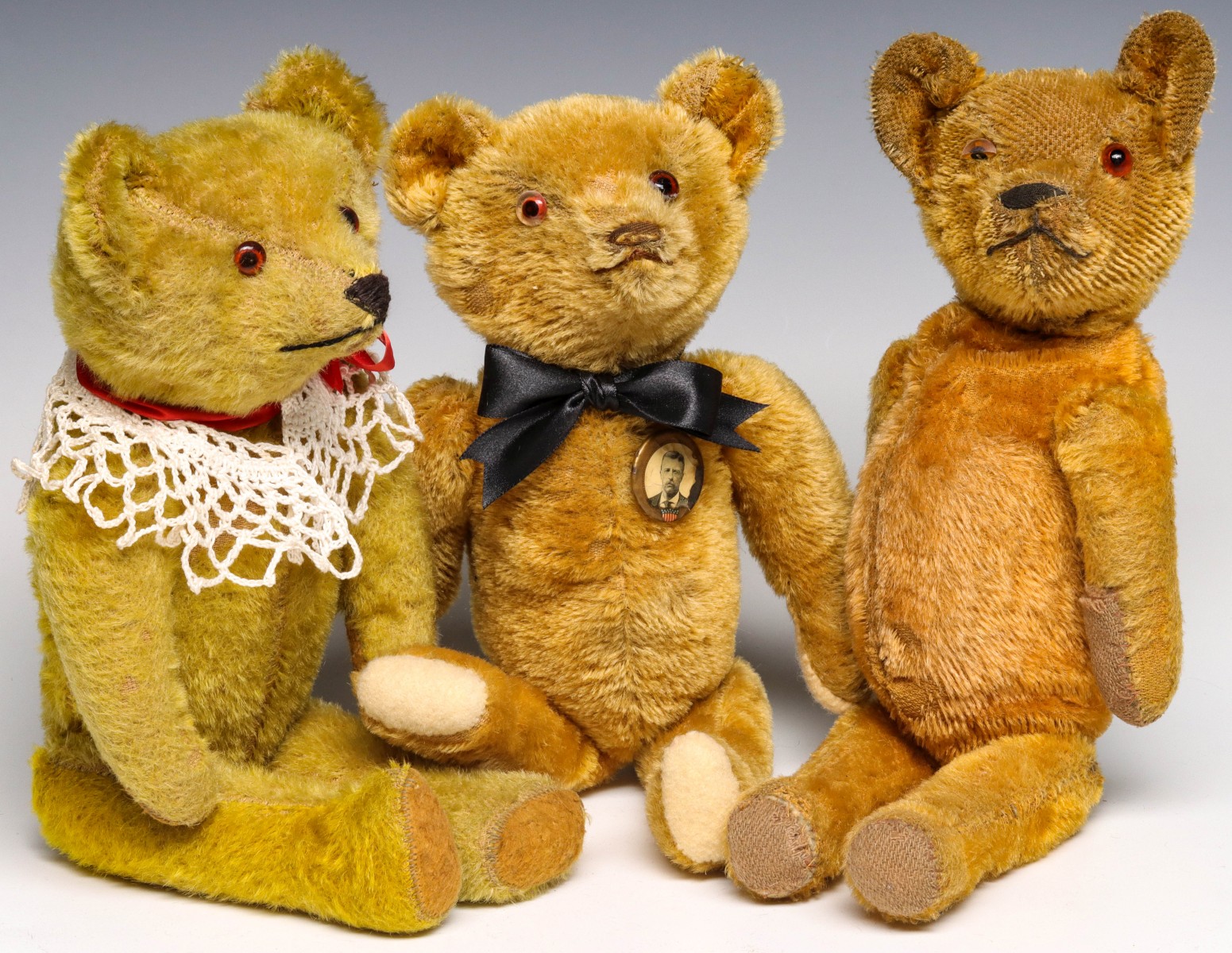 IDEAL AND OTHER GOLD MOHAIR TEDDY BEARS CIRCA 1915