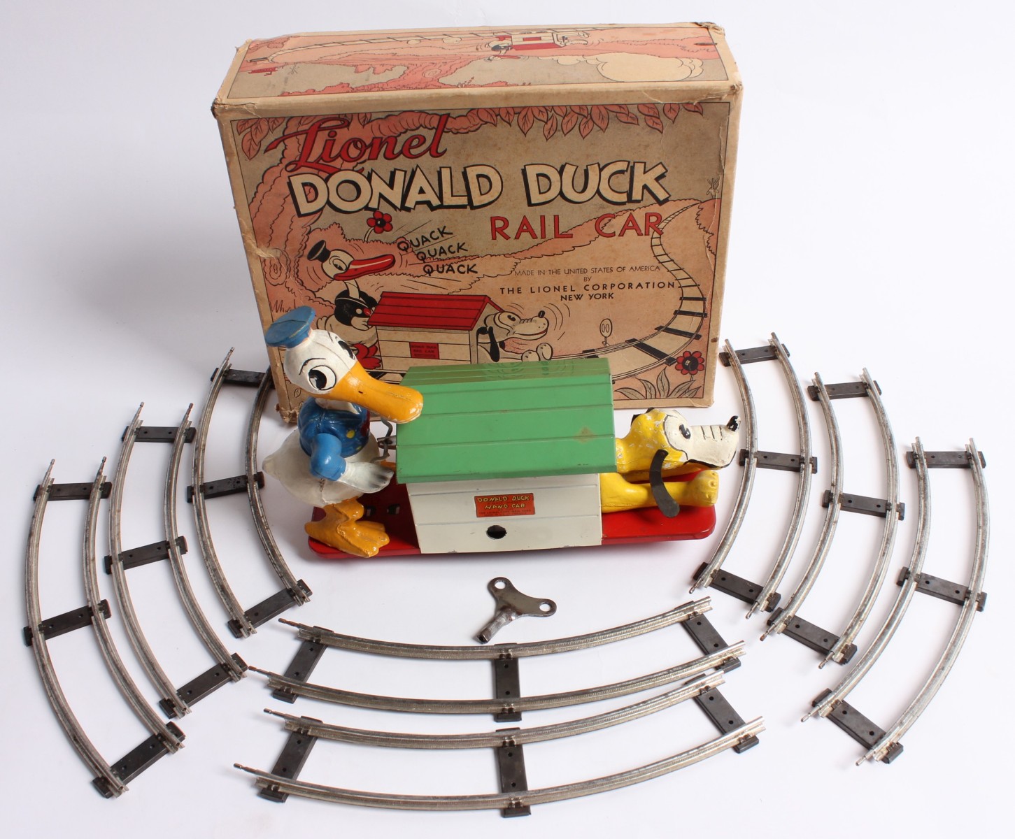 LIONEL DONALD DUCK RAILCAR W/TRACK IN ORIGINAL BOX