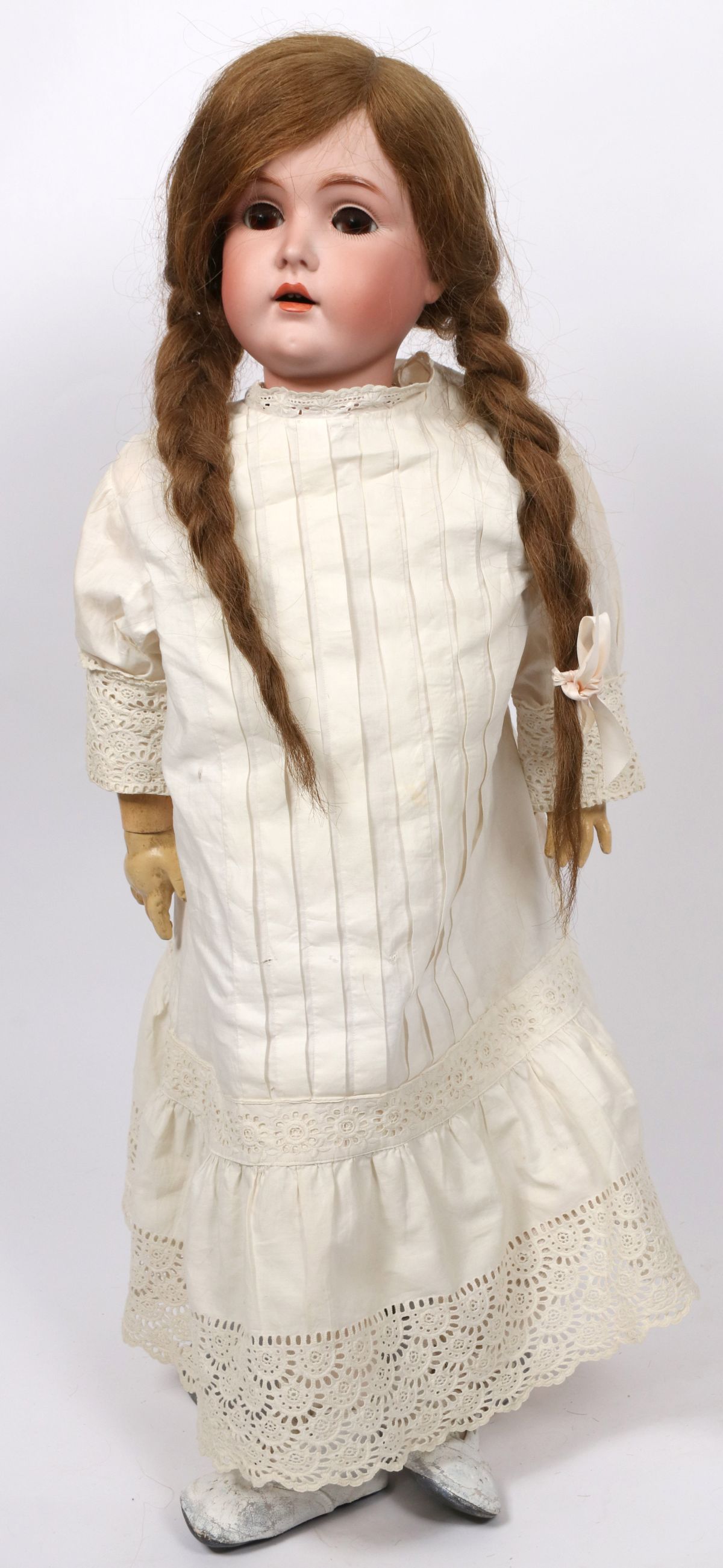 AN ANTIQUE 31 INCH BISQUE HEAD DOLL ATTR KESTNER