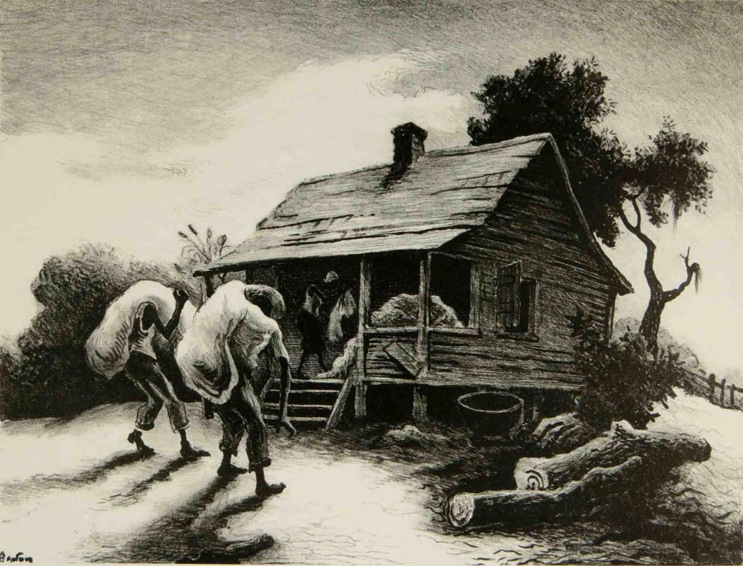 THOMAS HART BENTON (1889-1975) PENCIL SIGNED LITHOGRAPH 