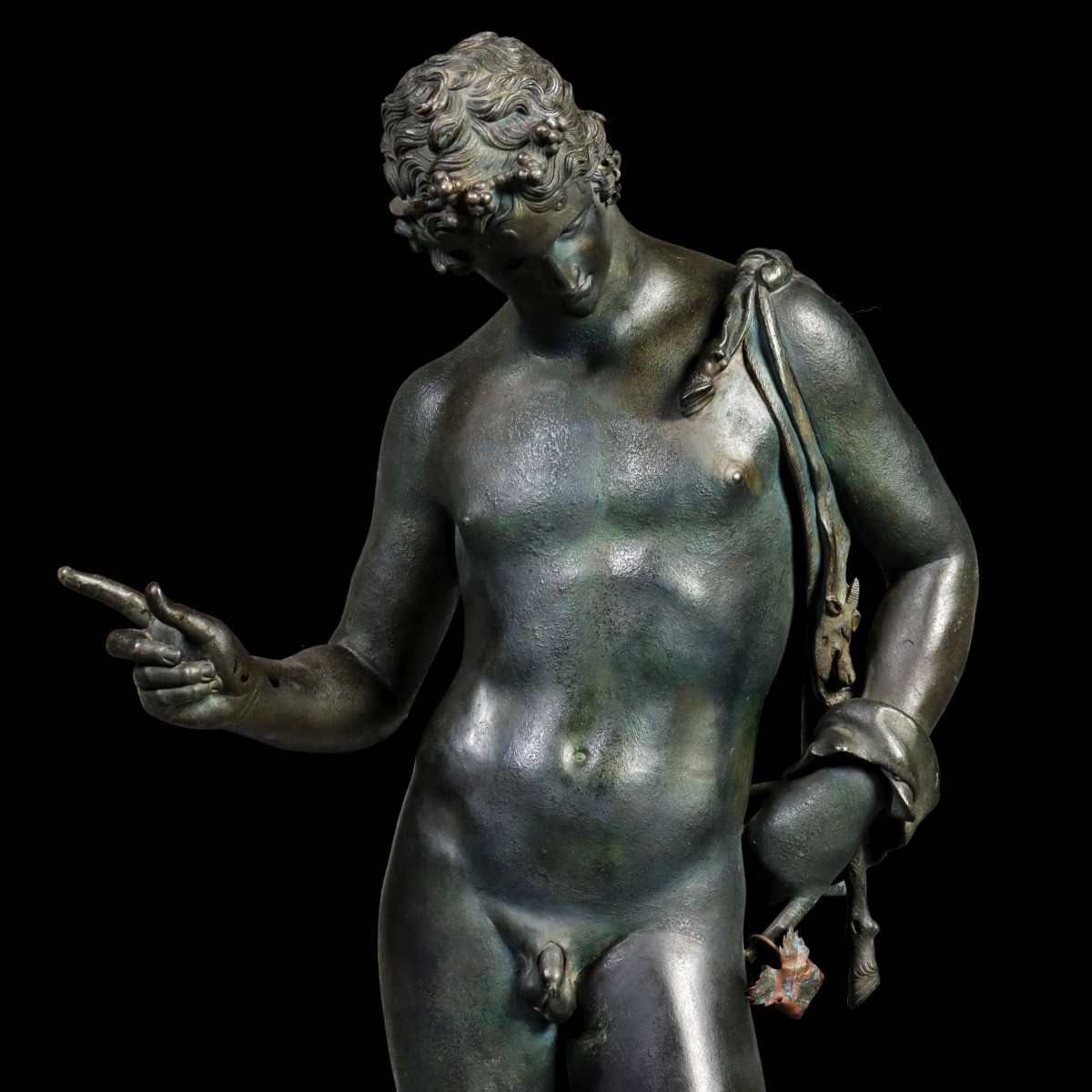 A FINE EARLY 20C. ITALIAN BRONZE FIGURE OF NARCISSUS