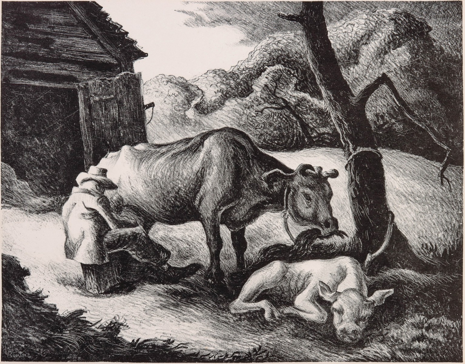 THOMAS HART BENTON (1889-1975) PENCIL SIGNED LITHOGRAPH