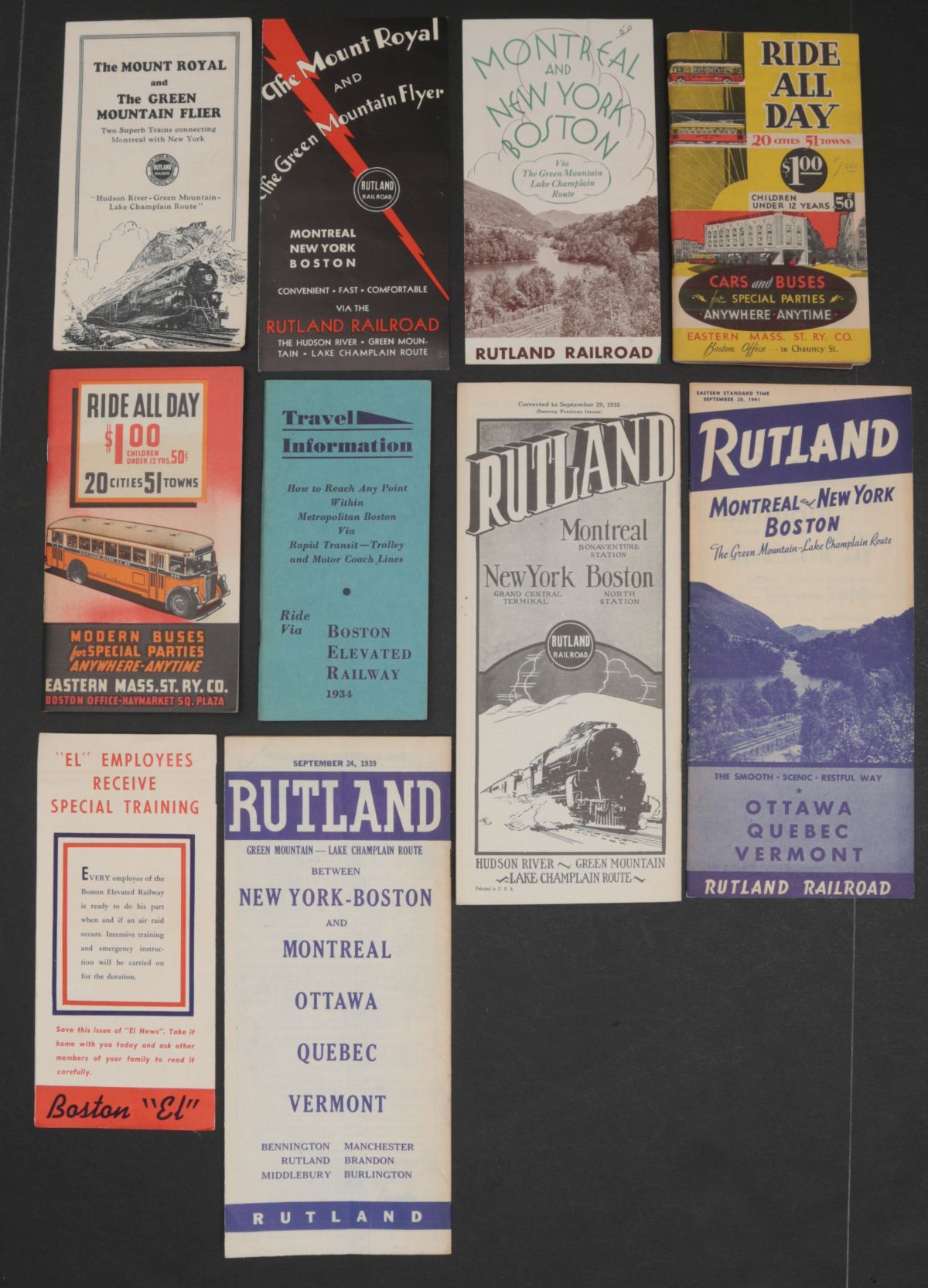 RUTLAND RAILROAD EPHEMERA AND 37 HOBBYIST TRAIN PHOTOS