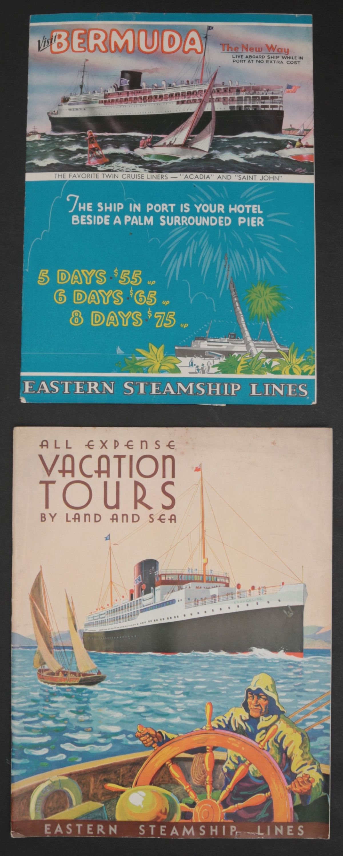 VARIOUS EARLY 20TH C. STEAMSHIP TRAVEL EPHEMERA