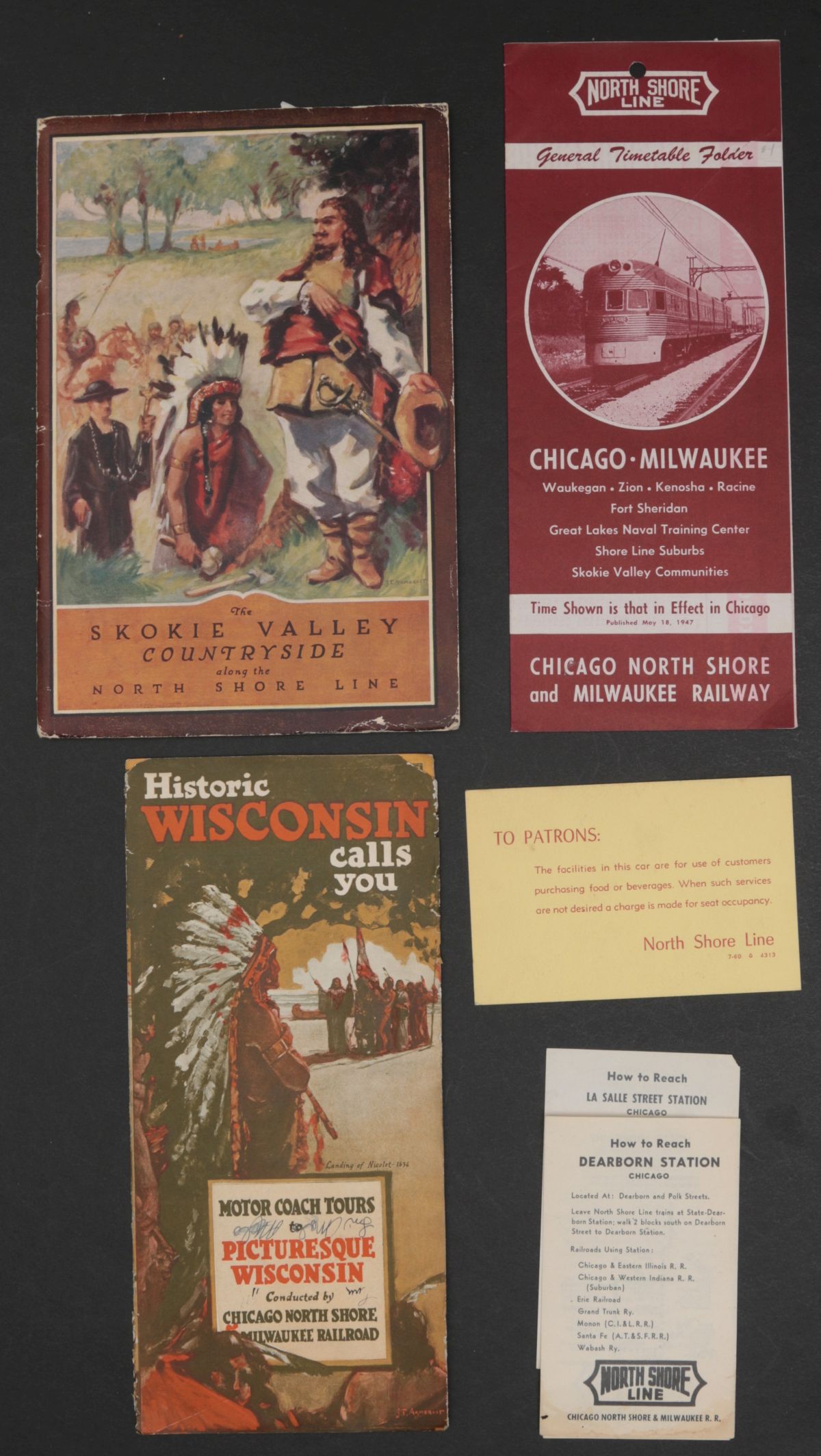 61 PIECES OF NORTH SHORE LINE RAILROAD EPHEMERA