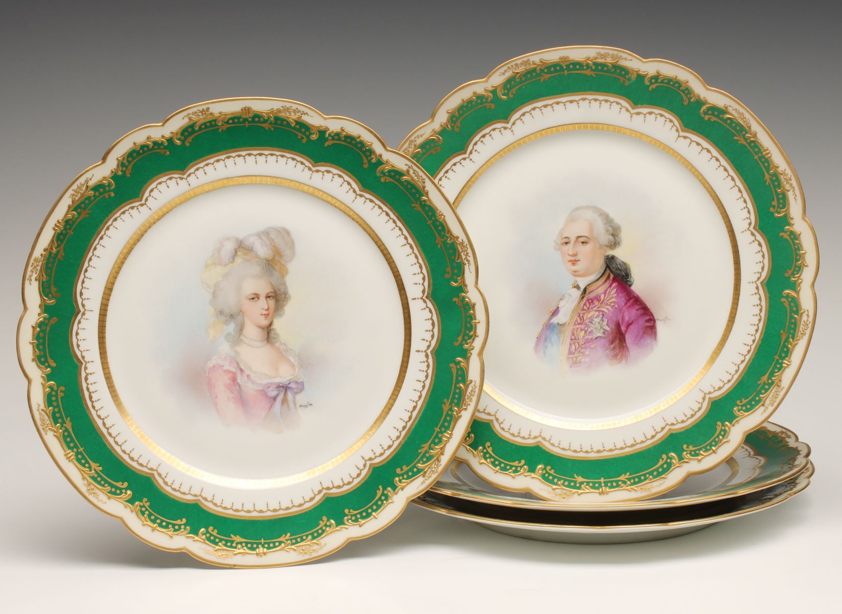 SEVRES PORTRAIT CABINET PLATES SIGNED MAGLIN