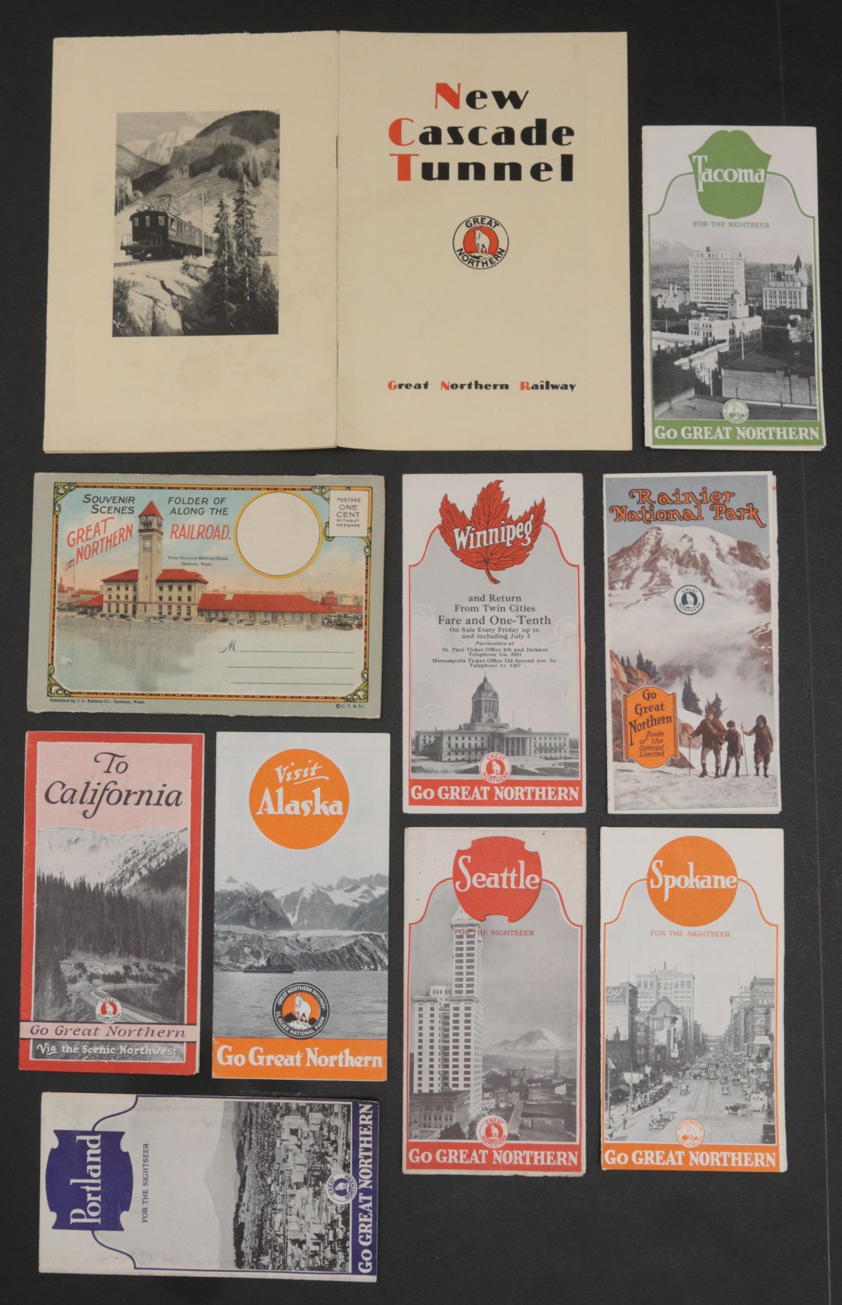 21 PIECES OF GREAT NORTHERN RAILROAD EPHEMERA