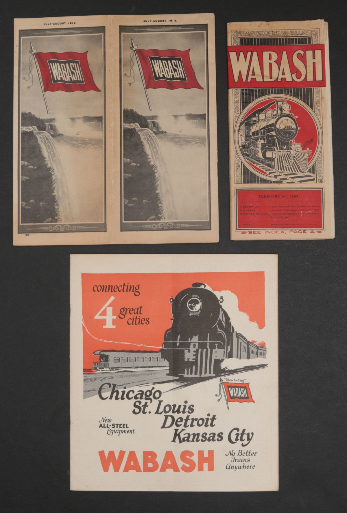 TEN PIECES OF WABASH RAILROAD EPHEMERA