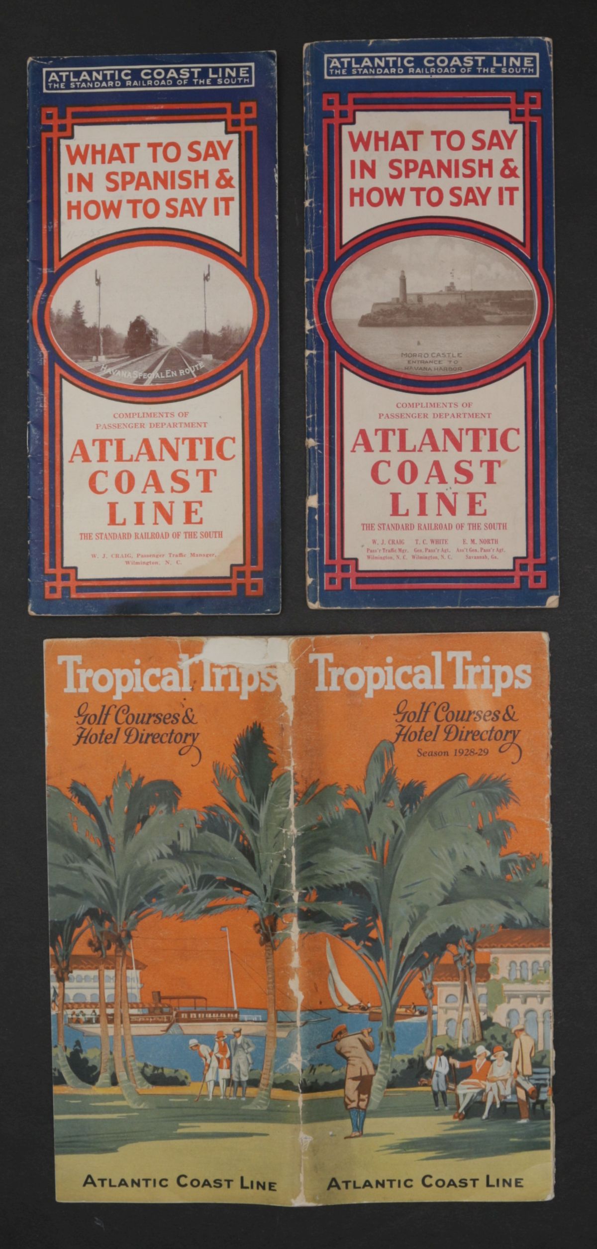 NINE PIECES OF ATLANTIC COAST LINE RAILROAD EPHEMERA