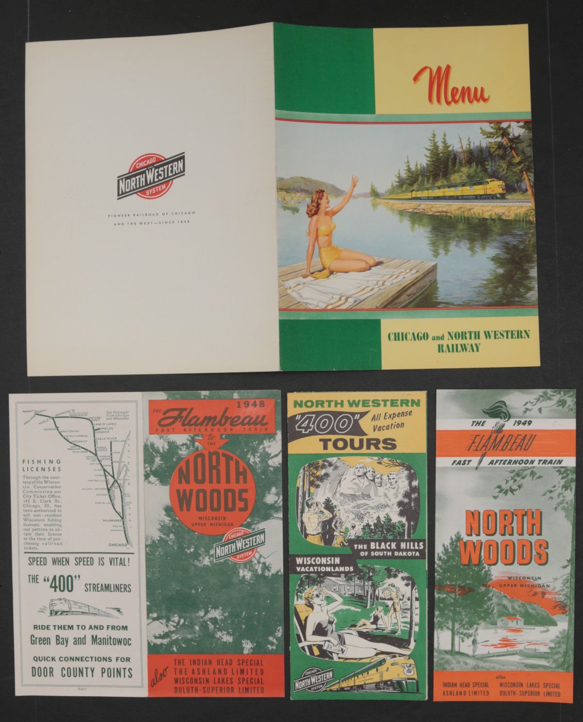 24 PIECES OF CHICAGO NORTHWESTERN RAILROAD EPHEMERA