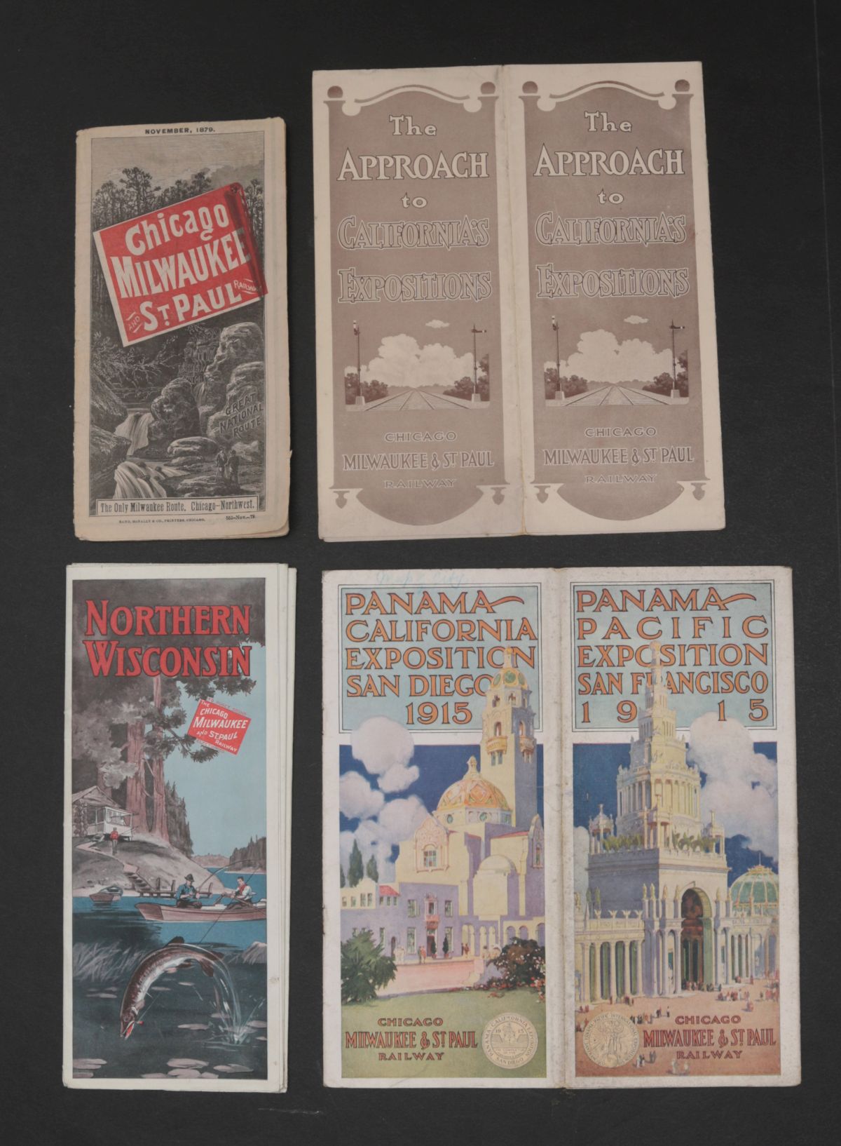 TEN PIECES OF C.M.St.P.&P. RAILROAD EPHEMERA