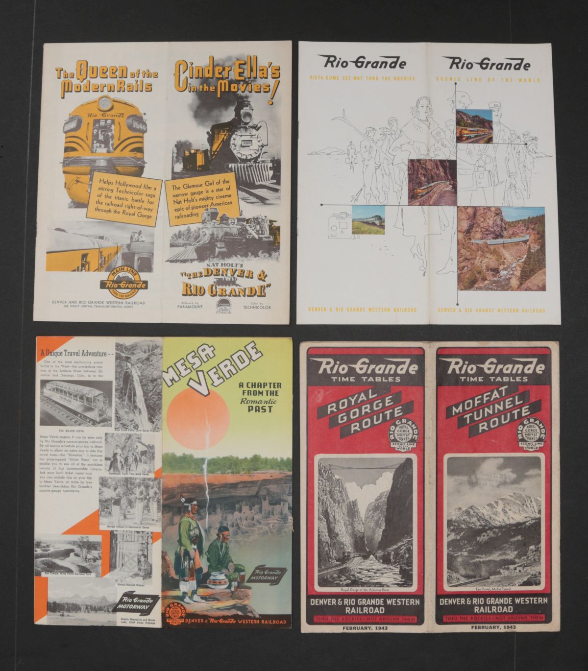 60 PIECES OF DENVER & RIO GRANDE WESTERN RR EPHEMERA