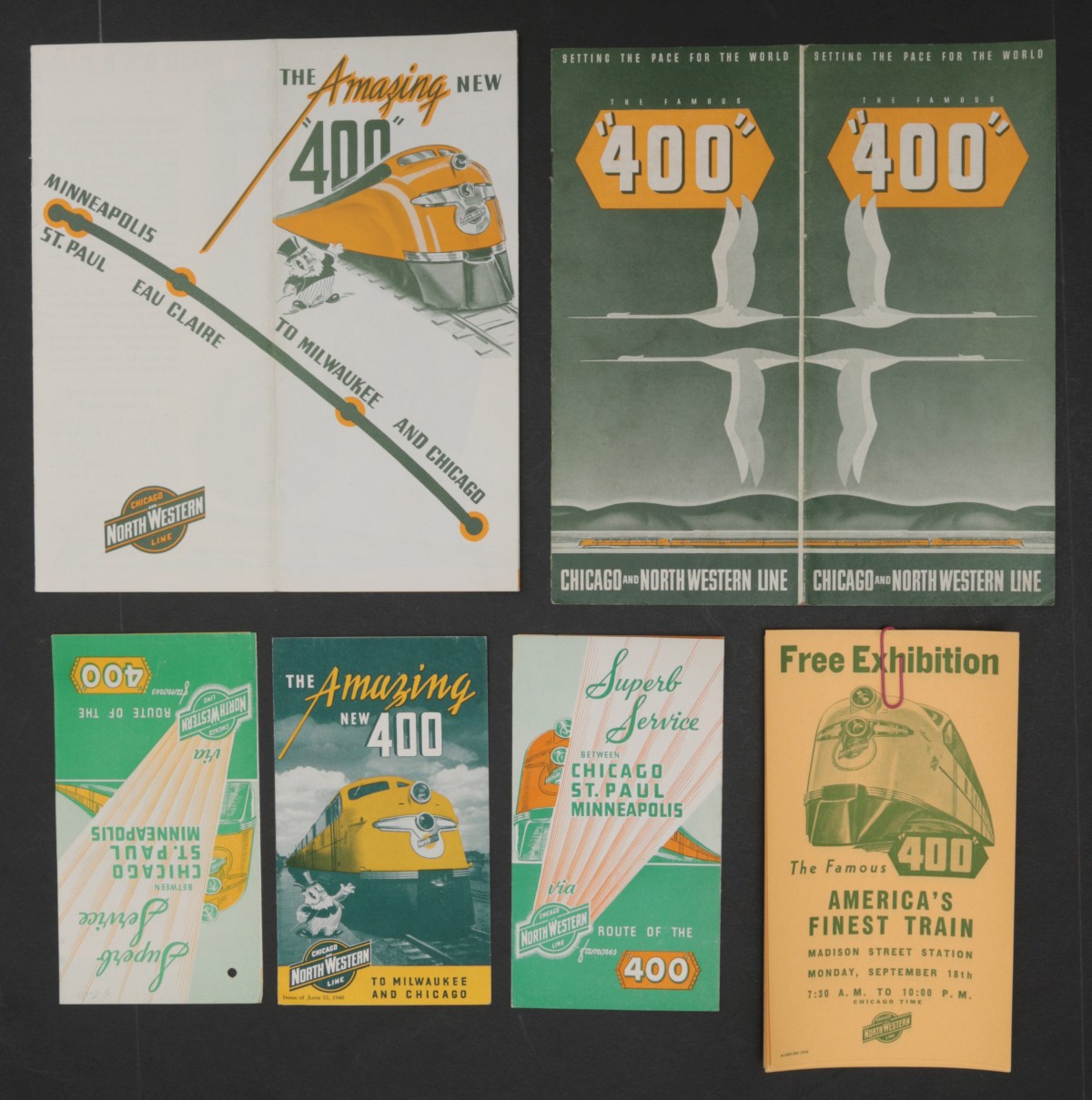 12 PIECES OF CHICAGO NORTHWESTERN RAILROAD EPHEMERA